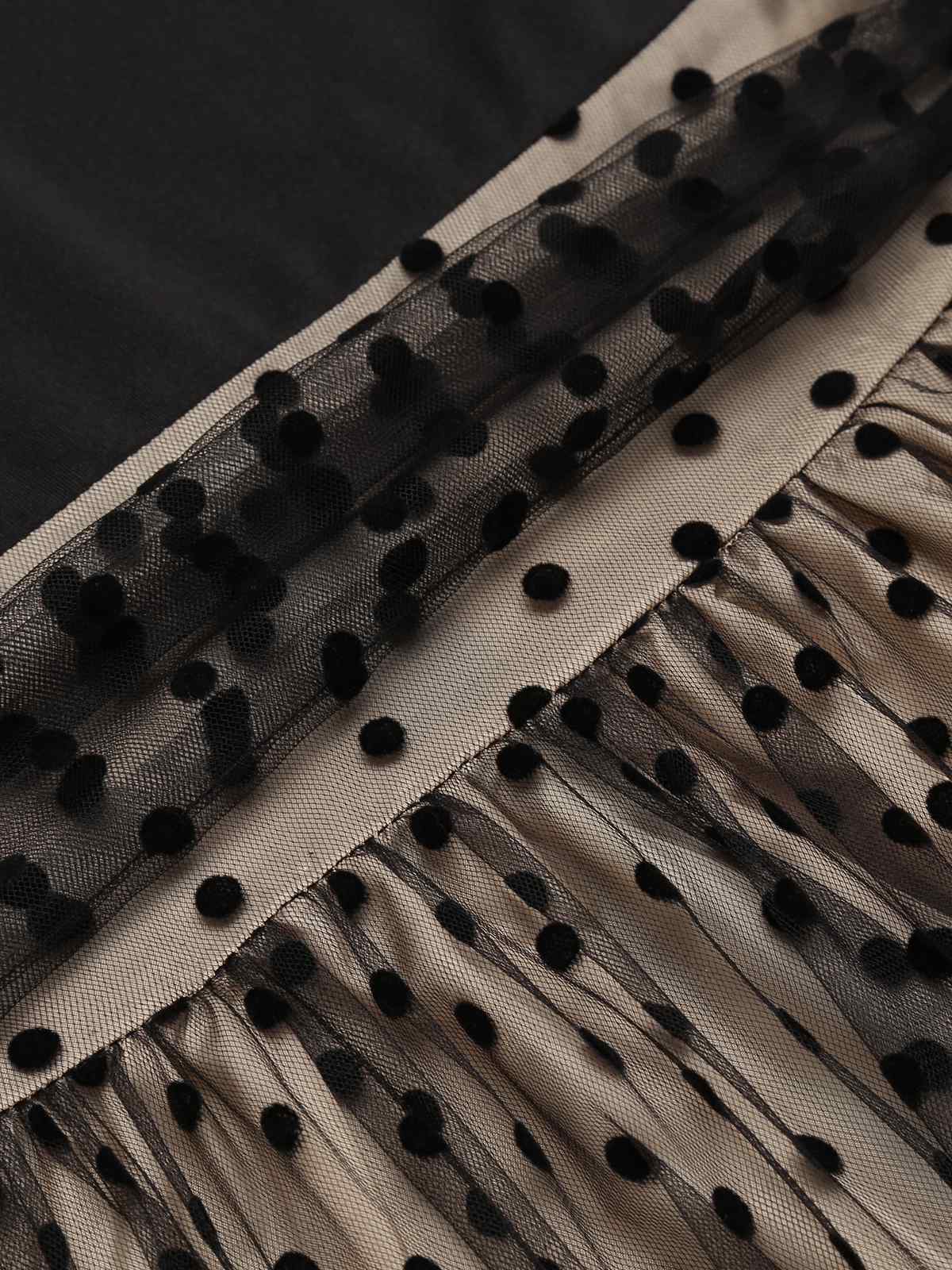 Schwarz 1950er Polka Dot Vintage Kleid mit Zubehör-Set - Image 7
