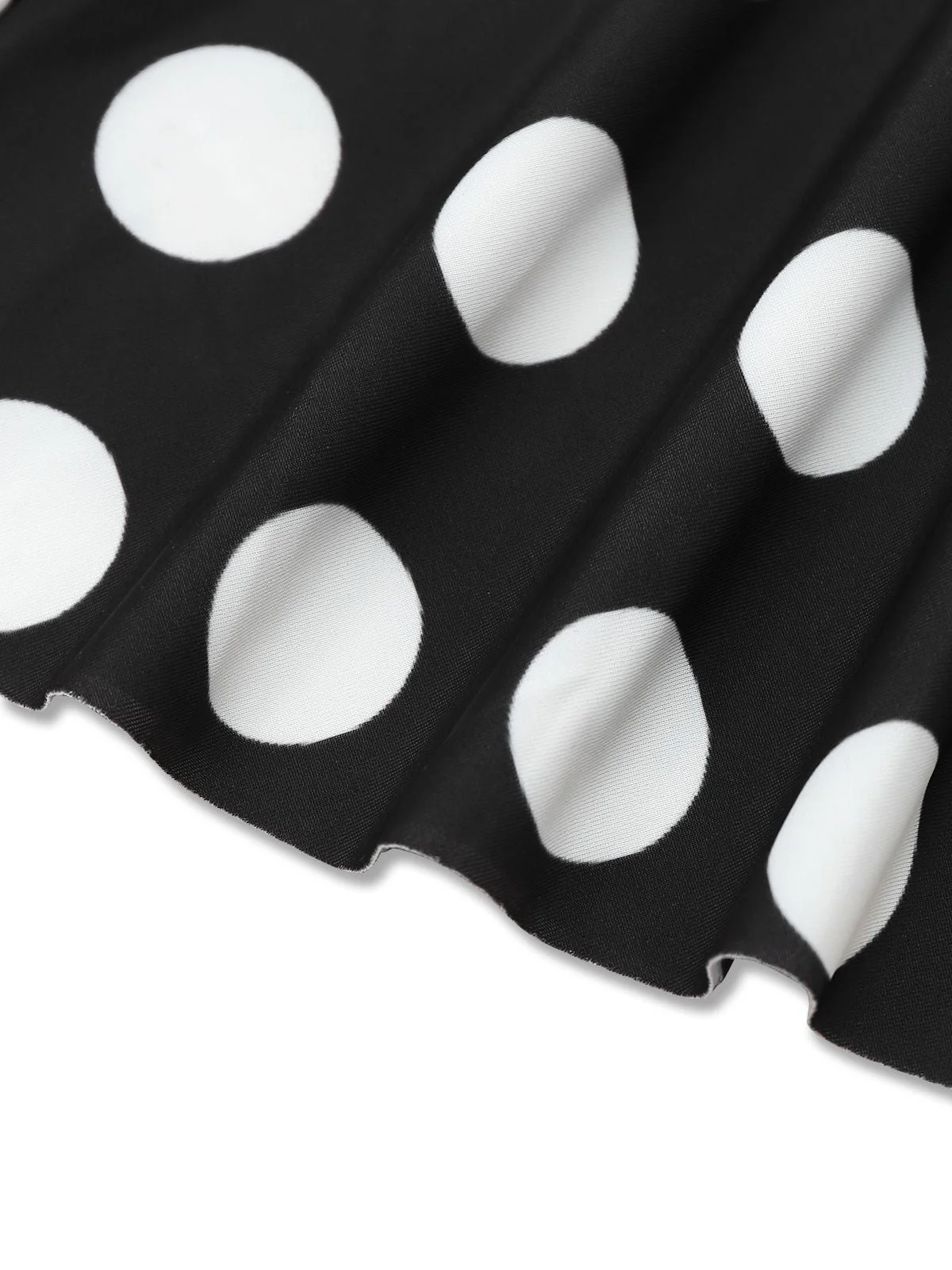 Schwarz 1950er Polka Dots Spaghetti Träger Badekleid - Image 3