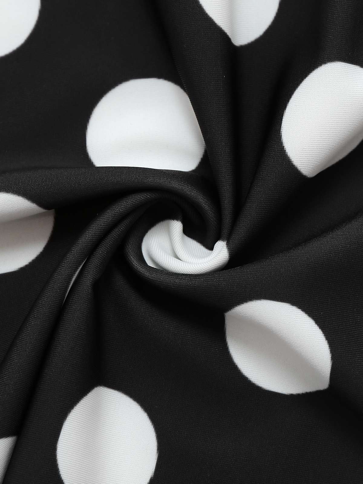 Schwarz 1950er Polka Dots Spaghetti Träger Badekleid - Image 4