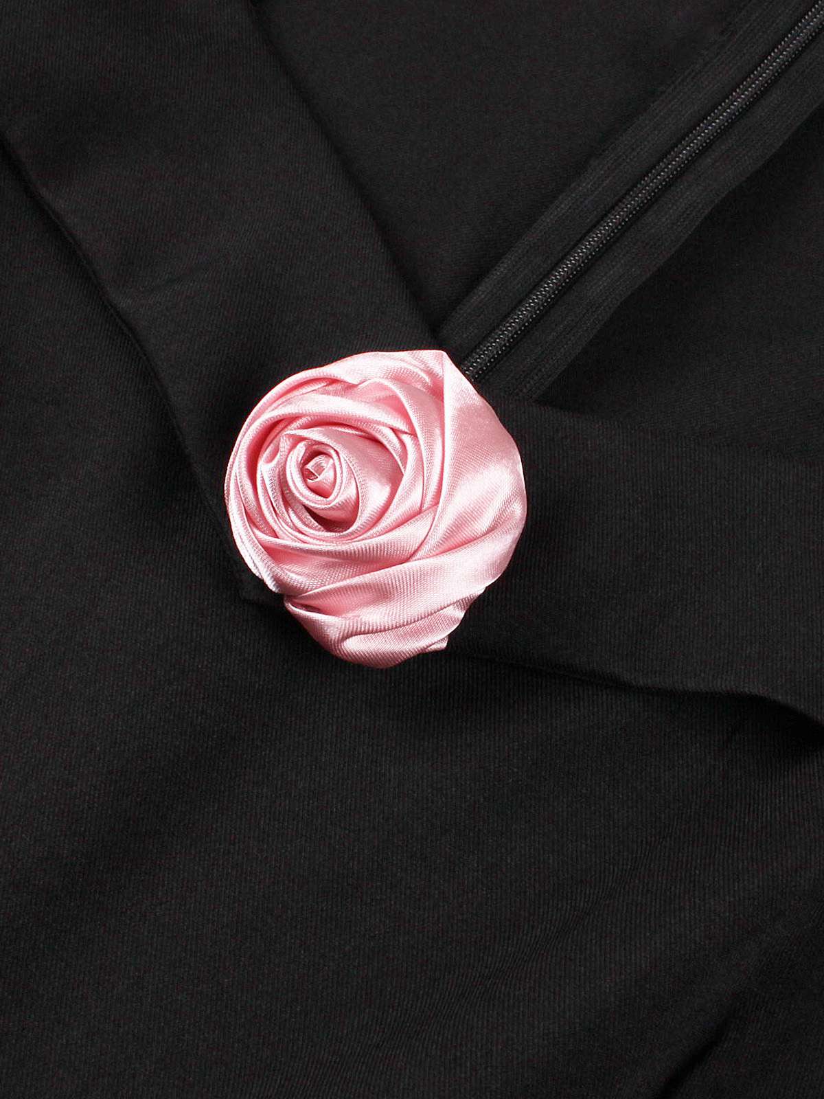 Schwarz 1950er Solide 3D Rose Revers Swing Kleid - Image 5