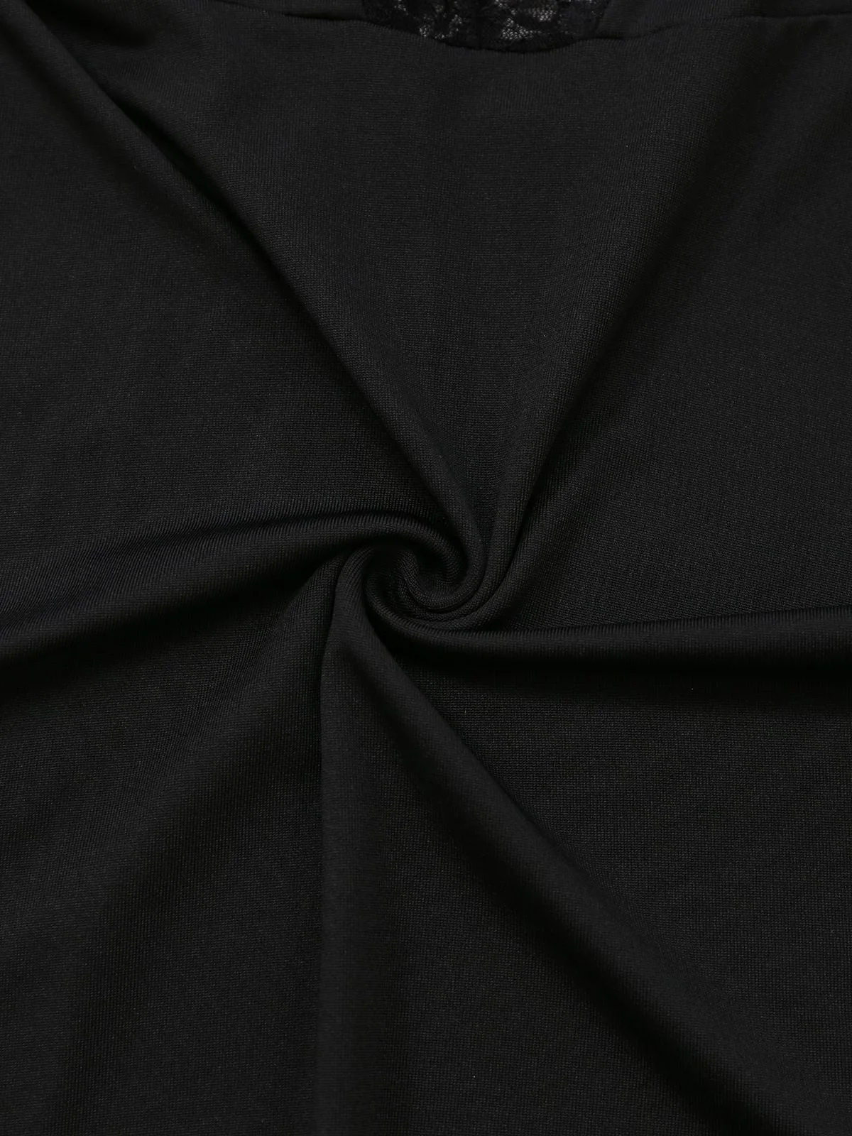 Schwarz 1950er Solide Spitze Strappy Nachthemd - Image 3