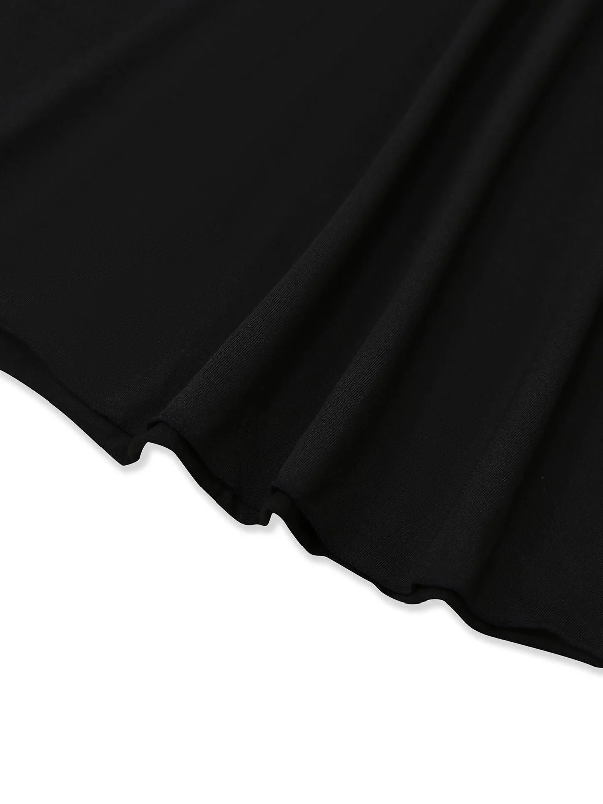 Schwarz 1950er Solide Spitze Strappy Nachthemd - Image 4