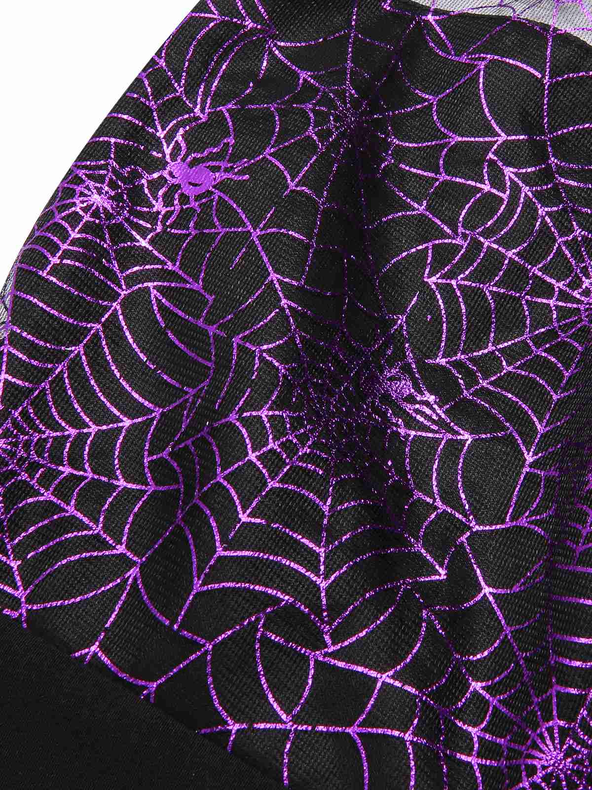 Schwarz 1950er Halloween Spinnennetz Masche Halter Romper - Image 5