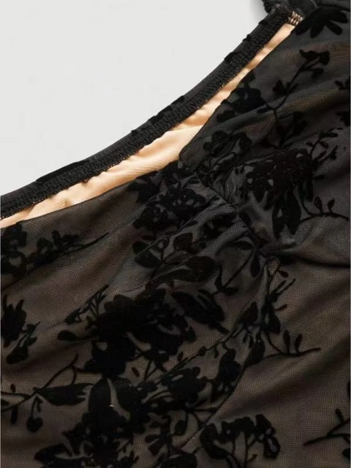 Weinrot 1950er Spitze Blumen Bischofsärmel Kleid - Image 11