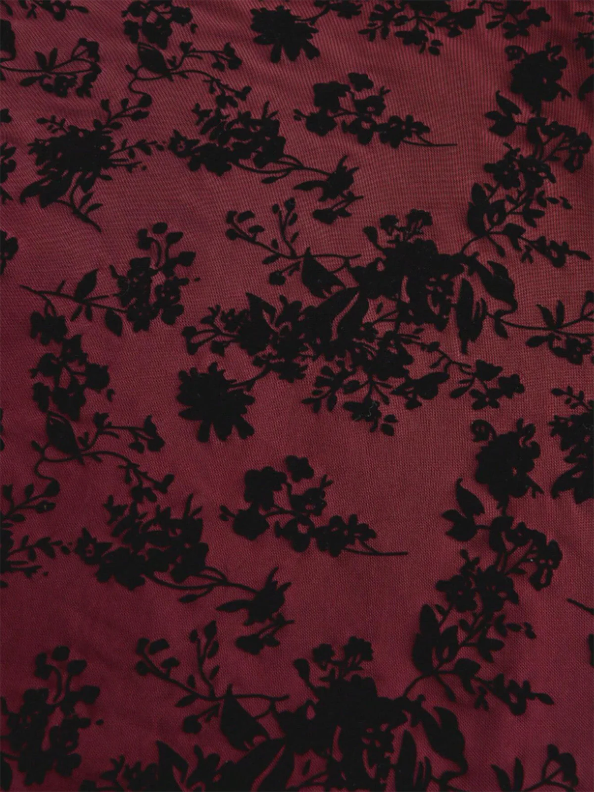 Weinrot 1950er Spitze Blumen Bischofsärmel Kleid - Image 6