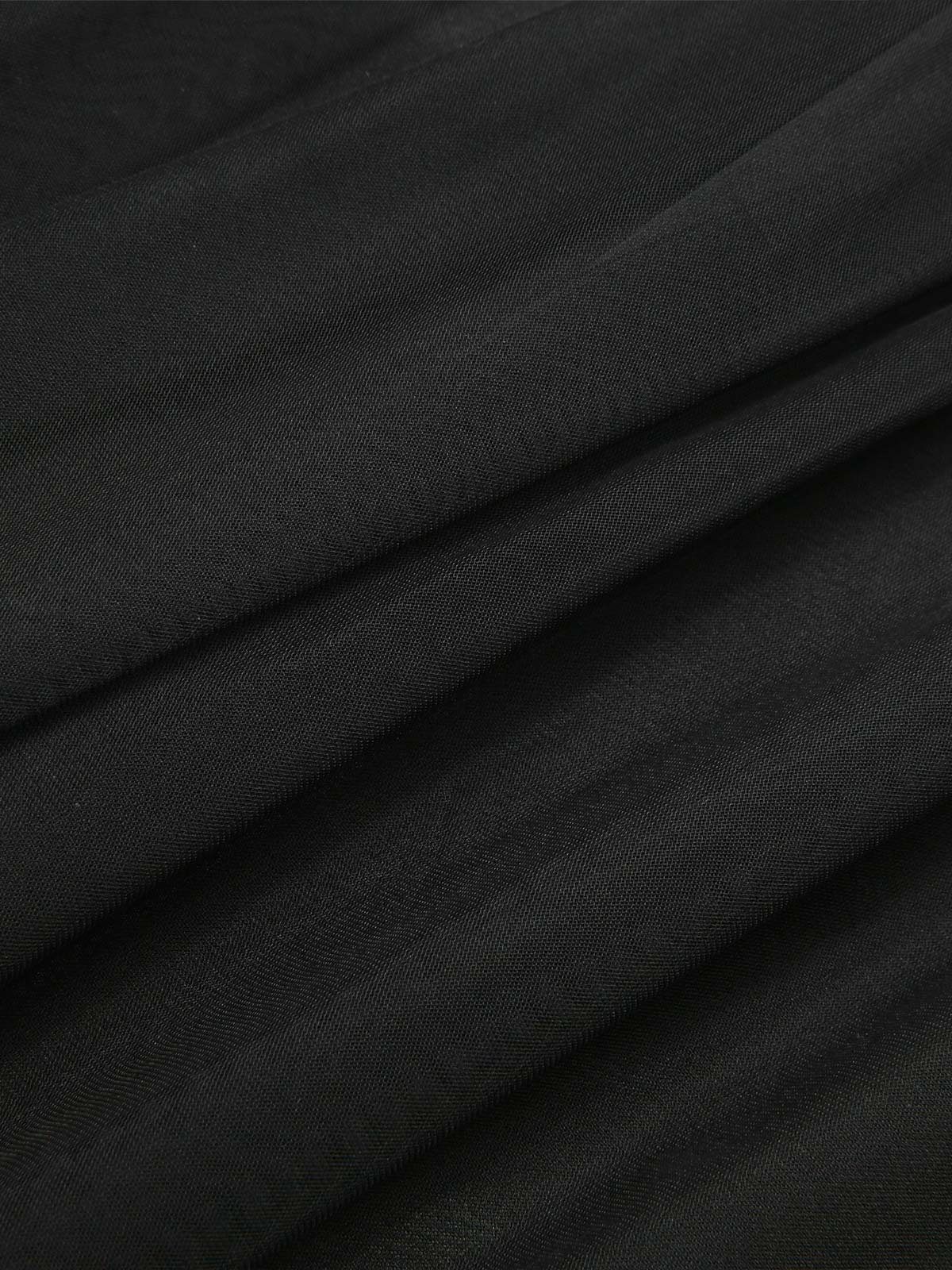 Schwarz 1950er Spitze Blumen Netz Swing Kleid - Image 8
