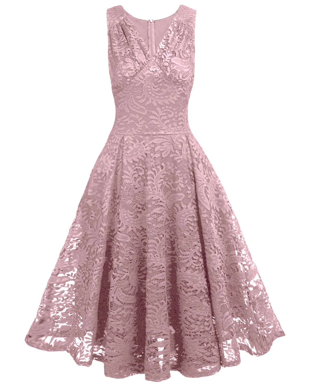 Rot 1950ER SPITZE BLUMEN SWING KLEID - Image 13