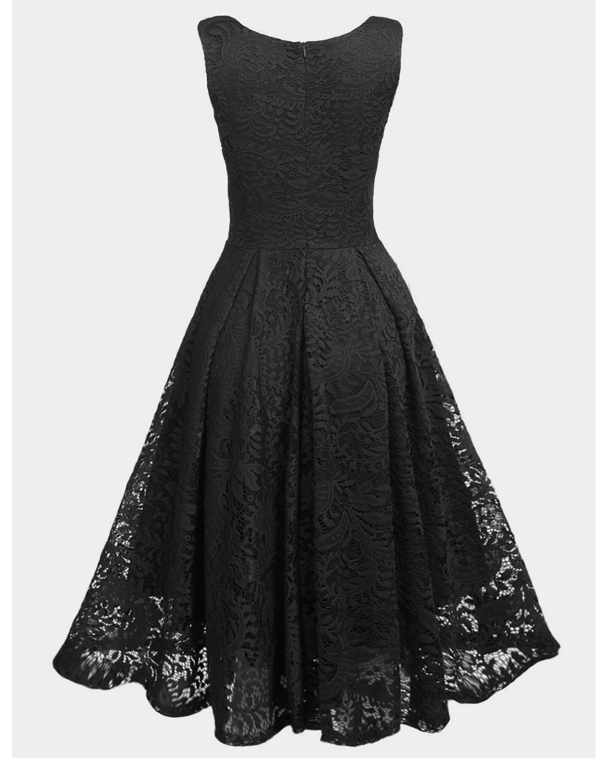 Rot 1950ER SPITZE BLUMEN SWING KLEID - Image 23