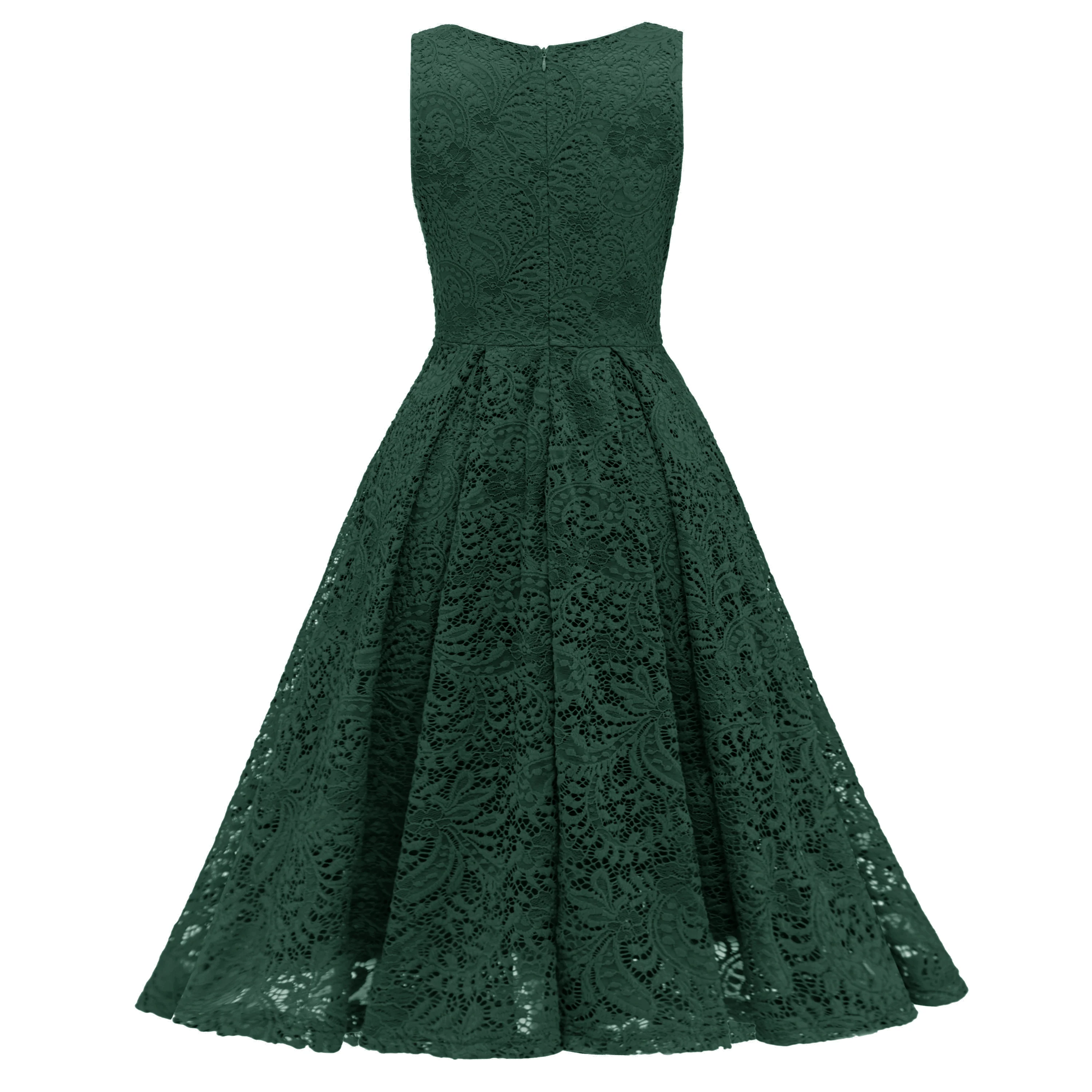 Rot 1950ER SPITZE BLUMEN SWING KLEID - Image 27