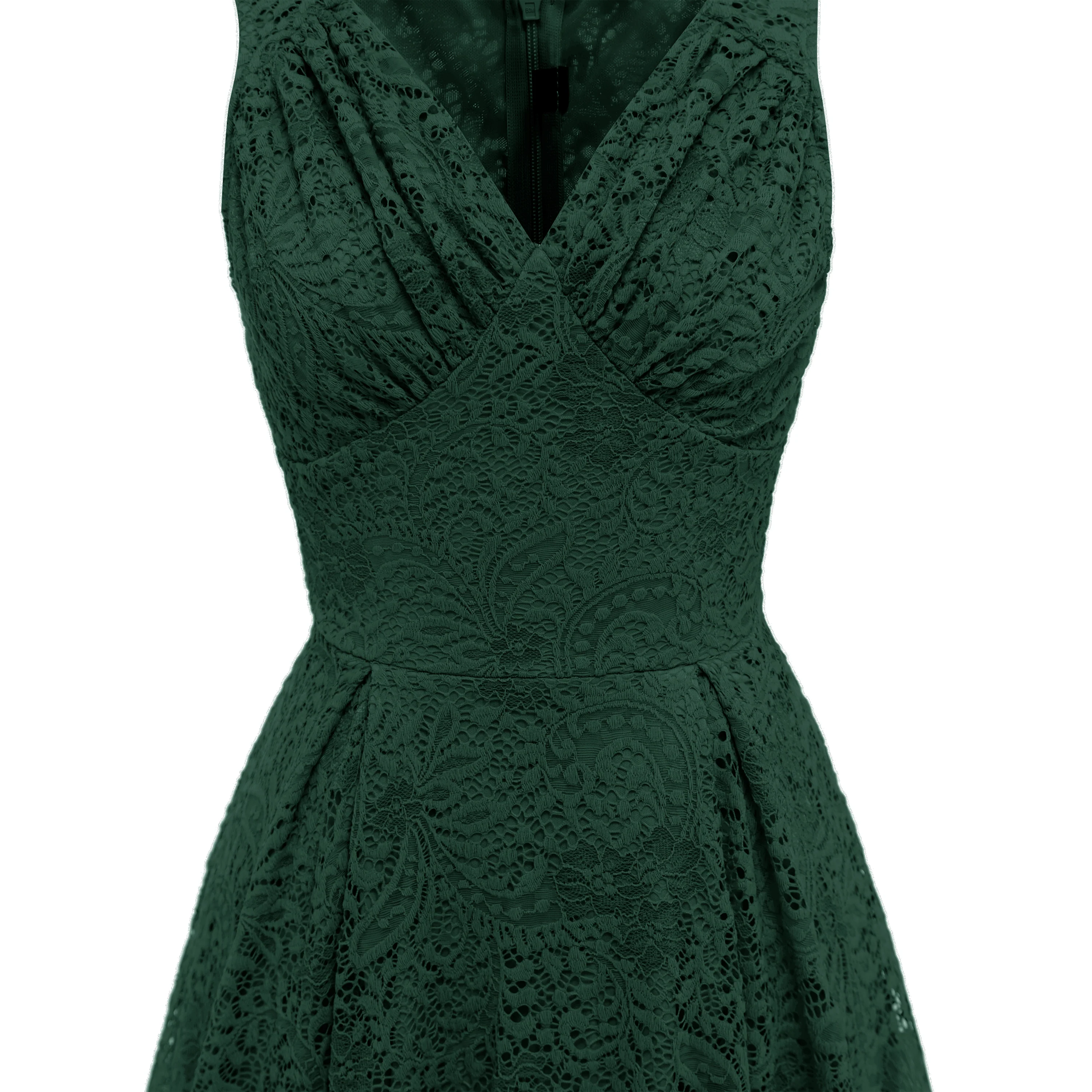 Rot 1950ER SPITZE BLUMEN SWING KLEID - Image 28