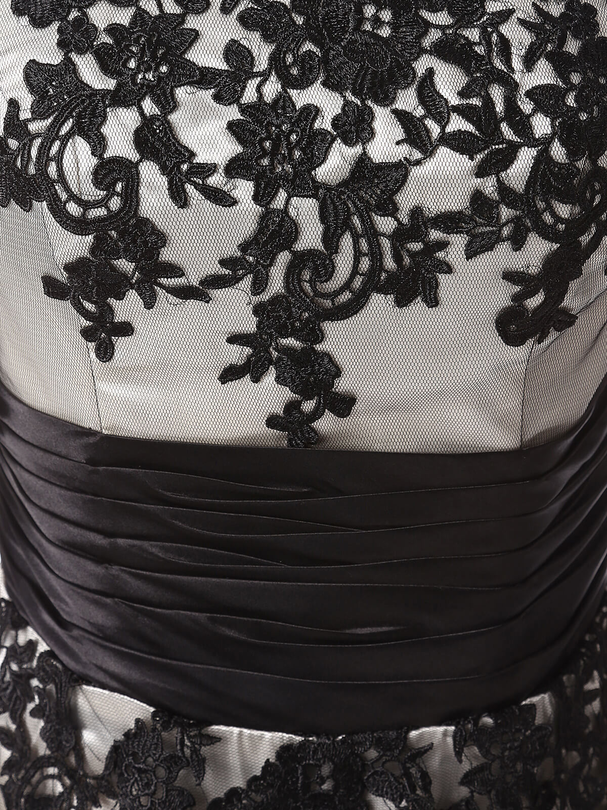SCHWARZ 1950ER SPITZE HOHE TAILLE KLEID - Image 4