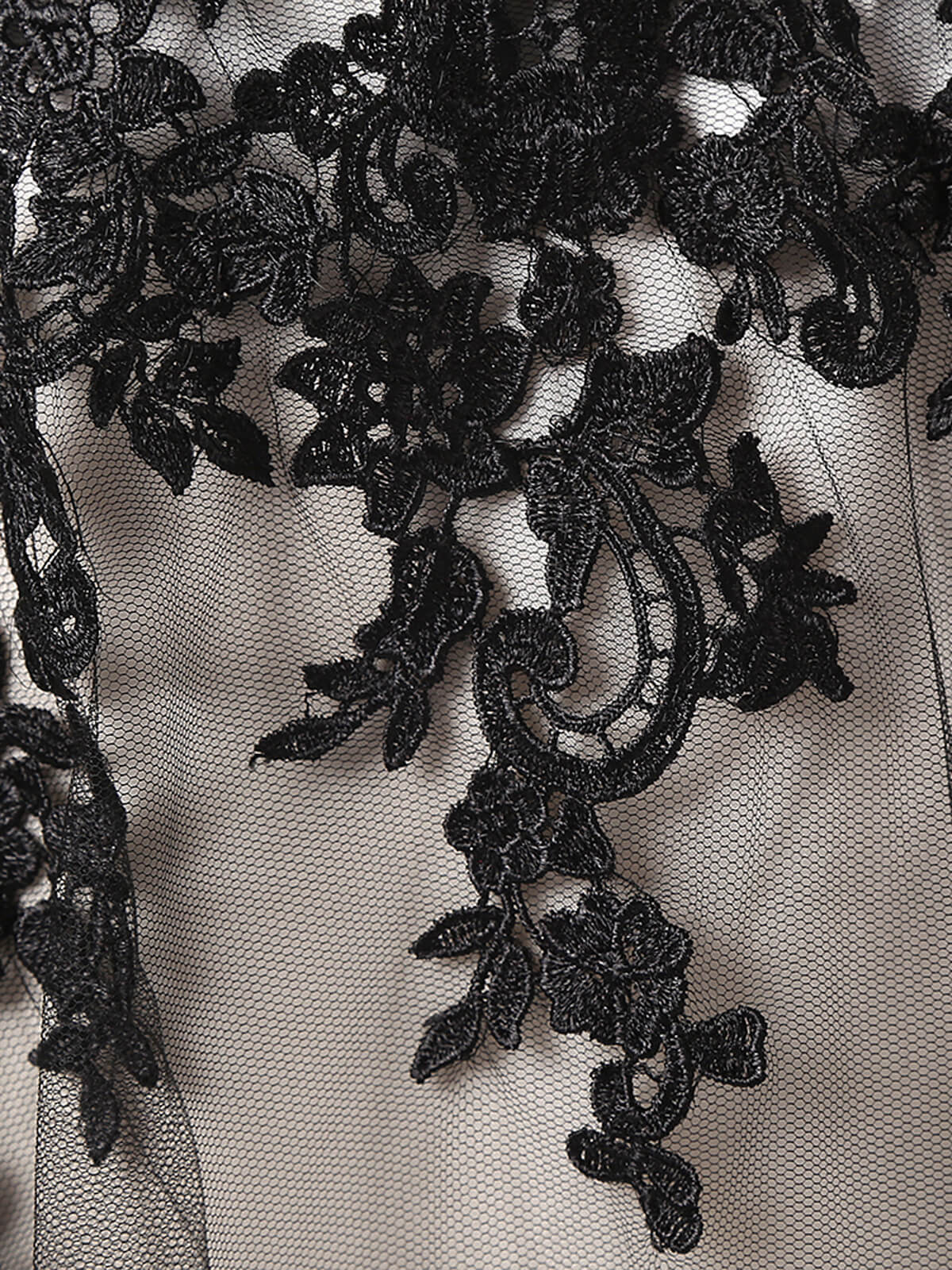 SCHWARZ 1950ER SPITZE HOHE TAILLE KLEID - Image 5