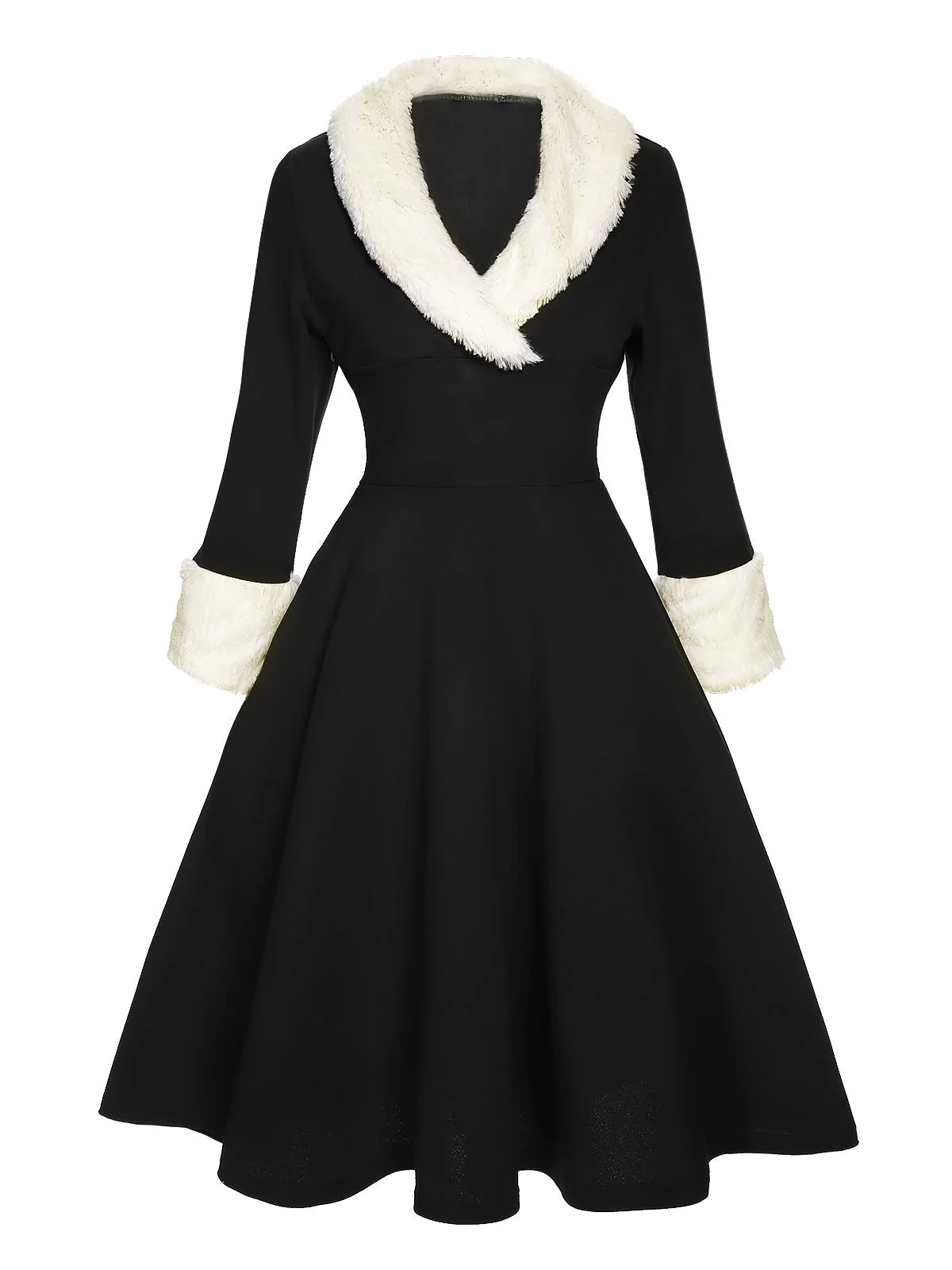 Grün 1950er Weihnachten Patchwork Kleid - Image 6