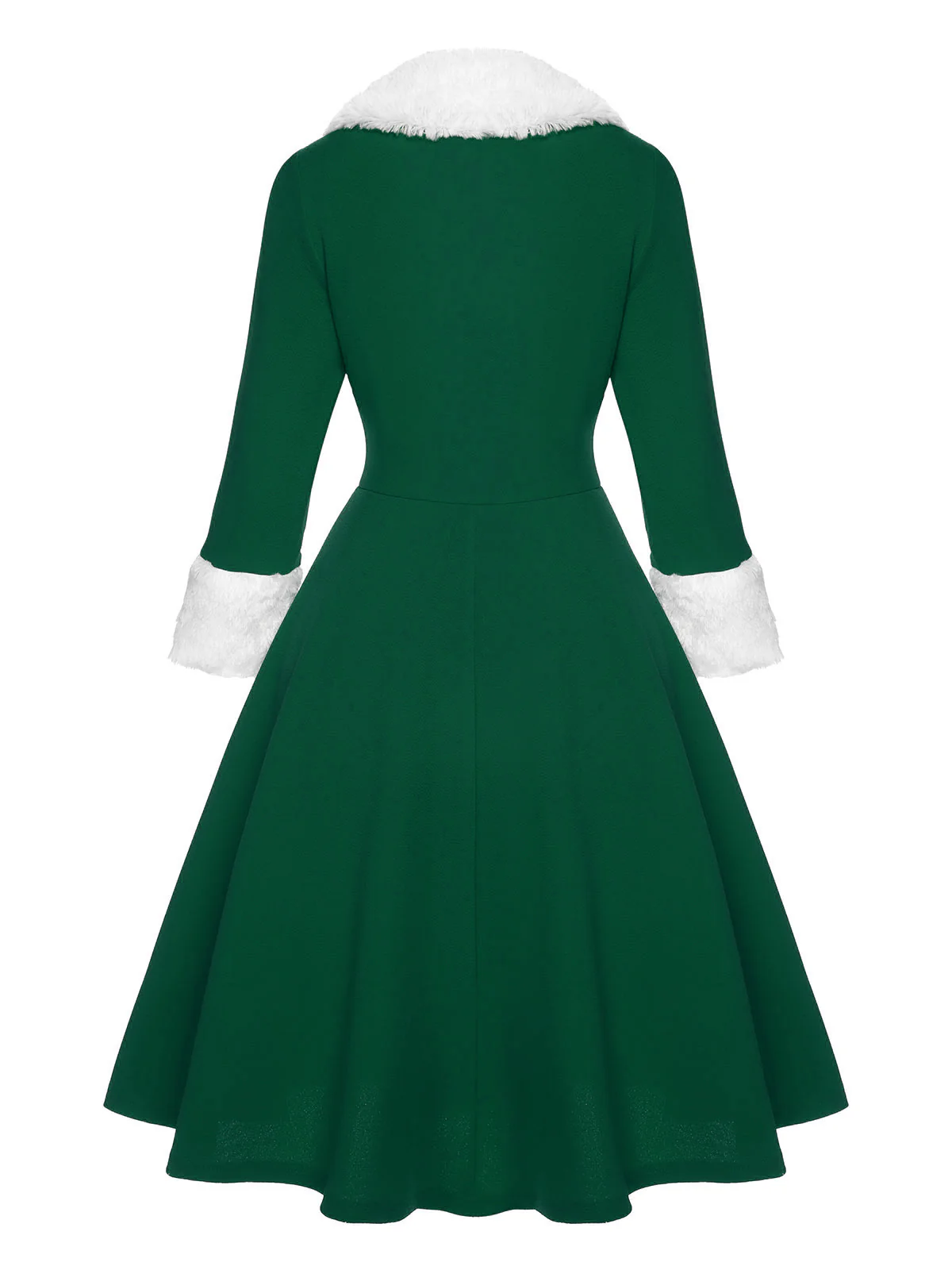 Grün 1950er Weihnachten Patchwork Kleid - Image 2