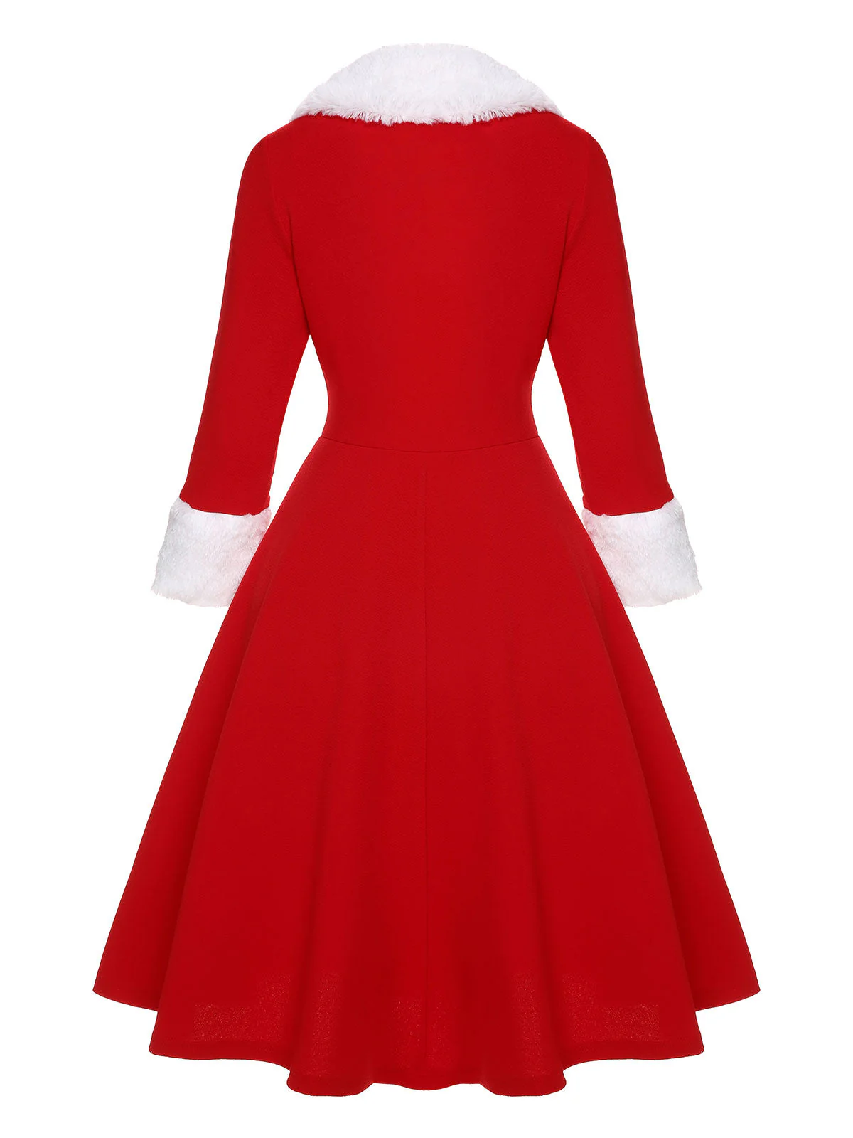 Grün 1950er Weihnachten Patchwork Kleid - Image 5