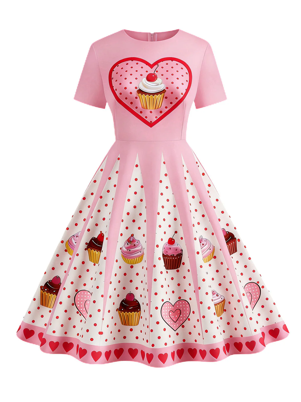 Braun 1950er Weihnachten Lebkuchen Swing Kleid - Image 11