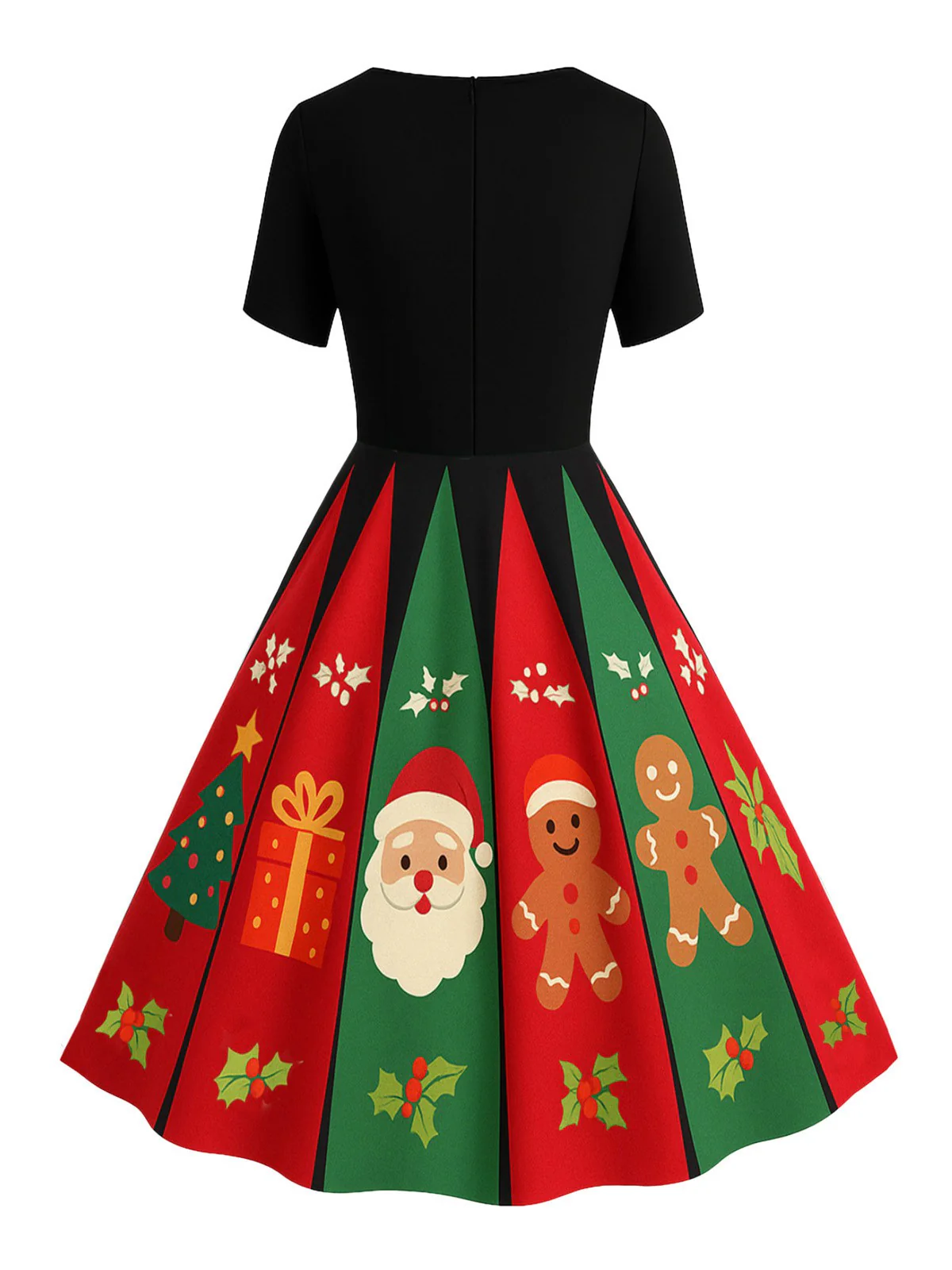 Braun 1950er Weihnachten Lebkuchen Swing Kleid - Image 10