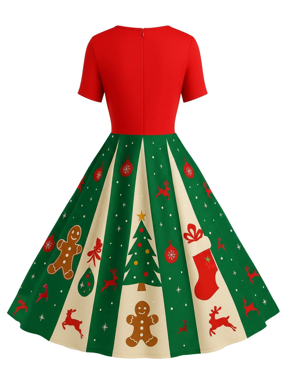Braun 1950er Weihnachten Lebkuchen Swing Kleid - Image 8