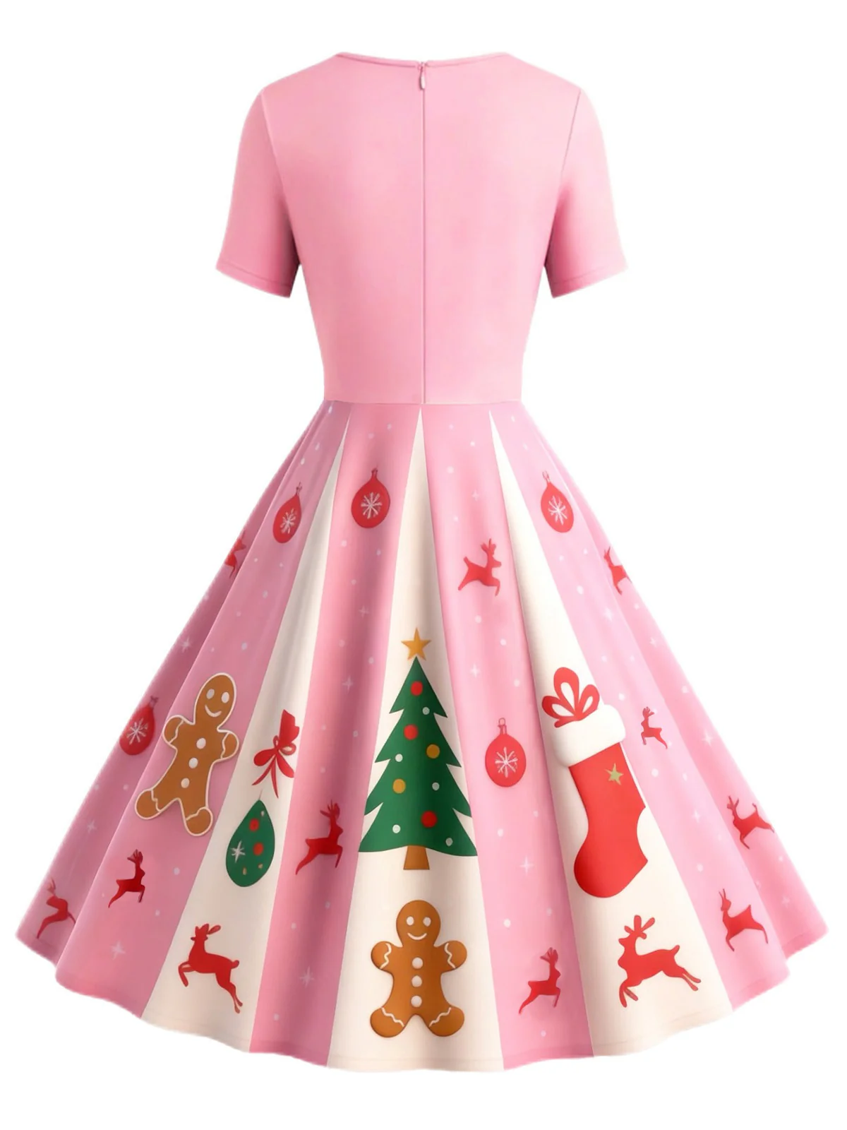 Braun 1950er Weihnachten Lebkuchen Swing Kleid - Image 6