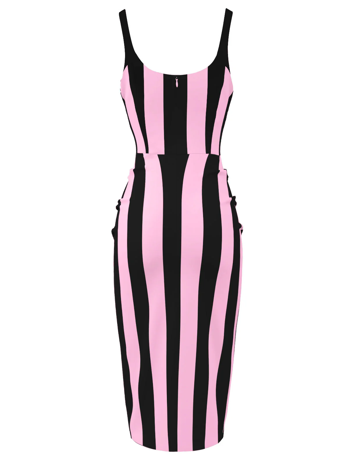 Schwarz 1960er Beetlejuice Kostüm Vertikale Streifen Träger Bleistiftkleid - Image 7