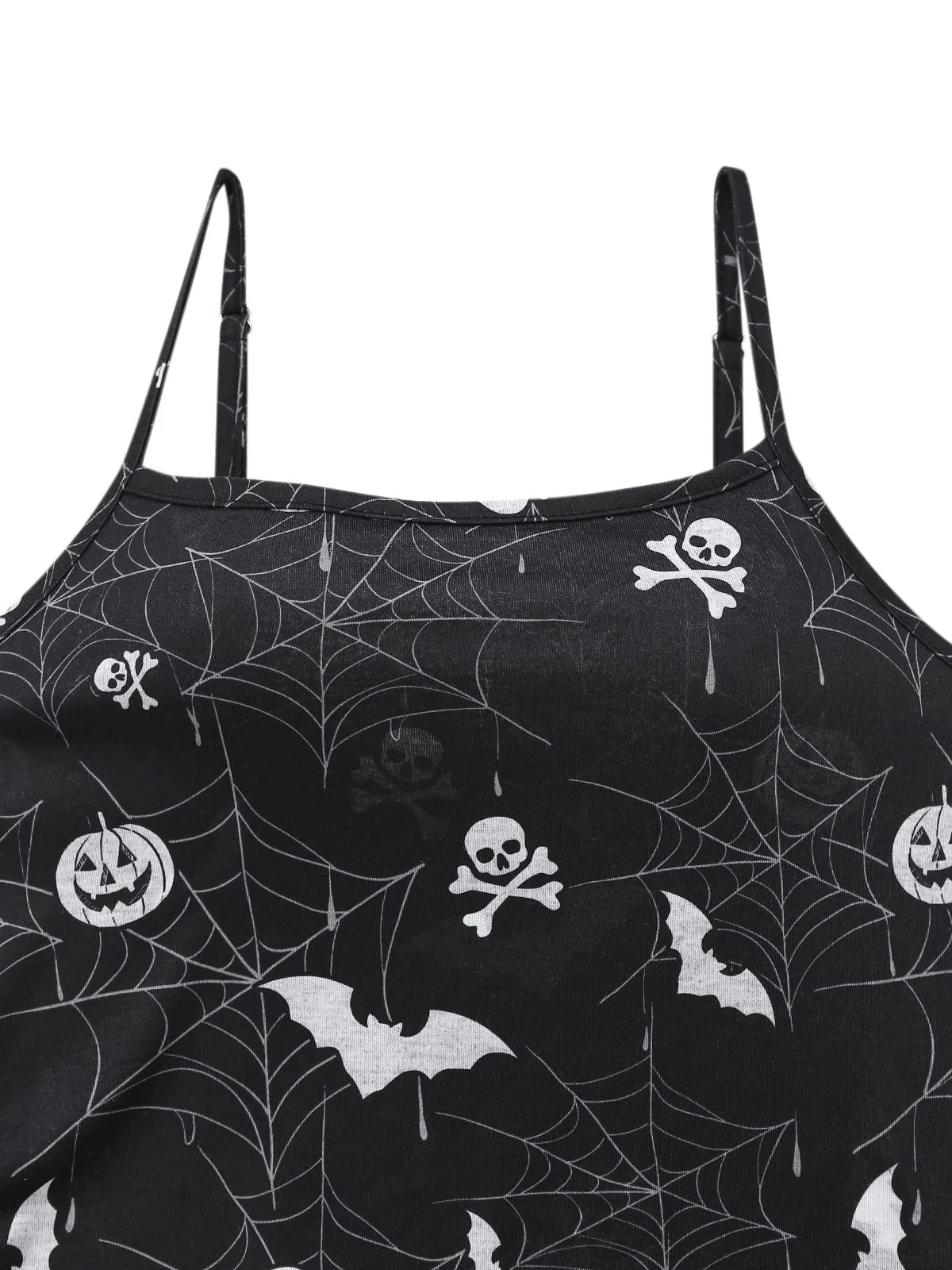 Schwarz 1960er Halloween Schlitz Midi Kleid - Image 3