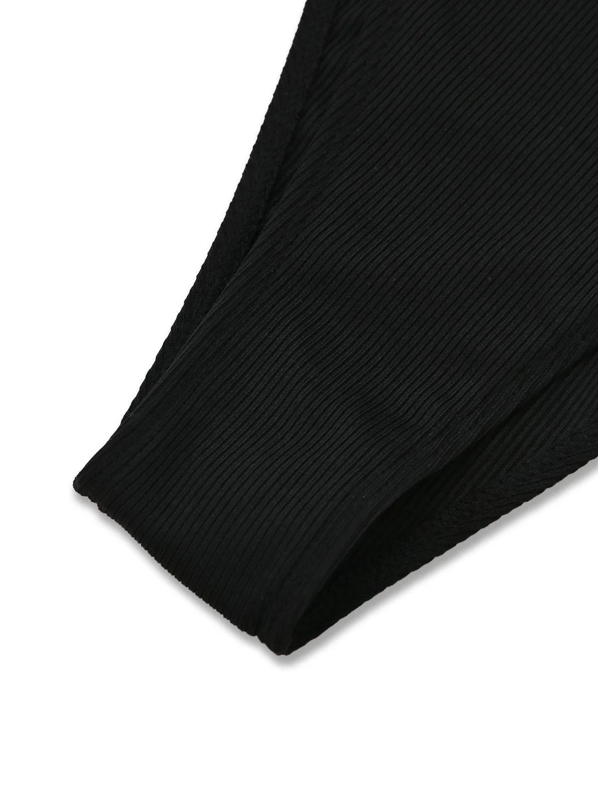 Schwarz 1960er Muschel Detail Gebunden Halter Tankini Set - Image 7