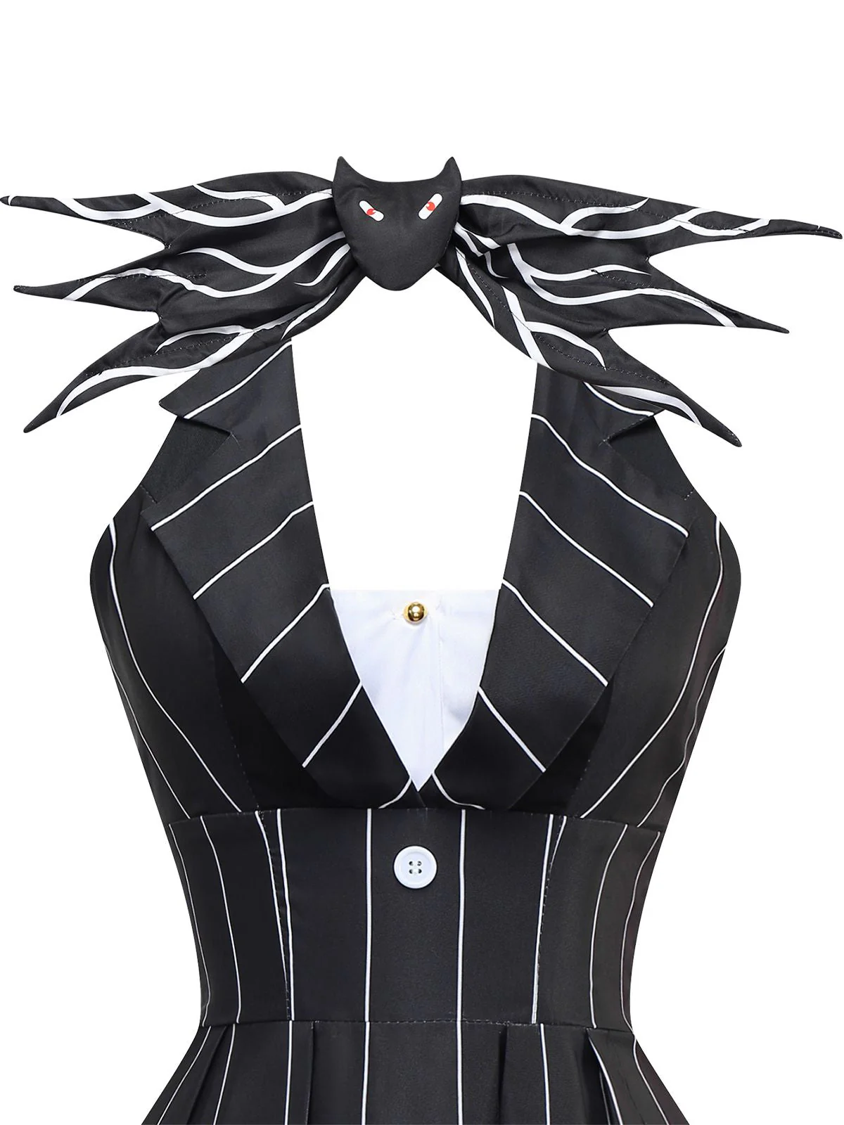 Schwarz 1960er Nightmare Before Christmas Jack Streifen Kleid - Image 5