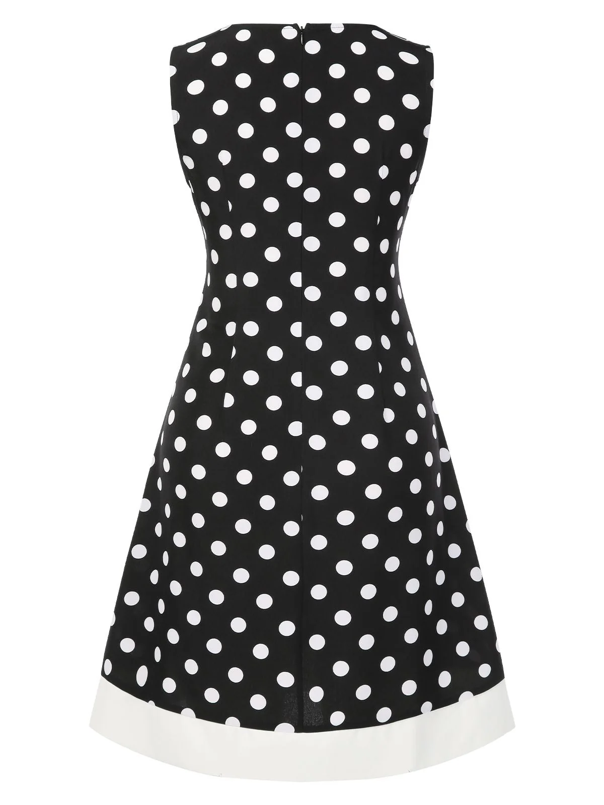 Schwarz 1960er Polka Dots V-Ausschnitt Kleid - Image 6