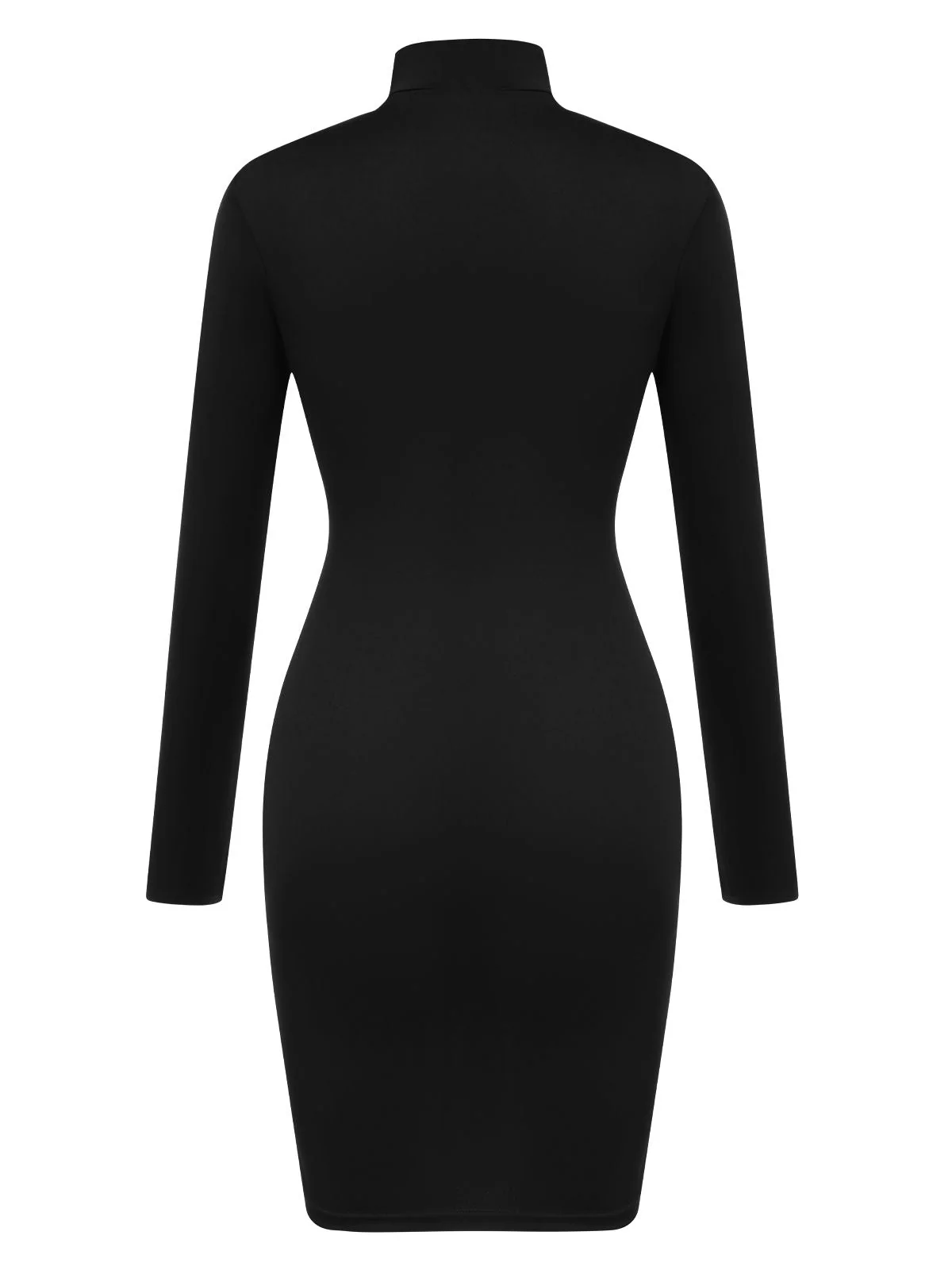 Schwarz 1960er Solide Herz Cut Out Kleid - Image 3