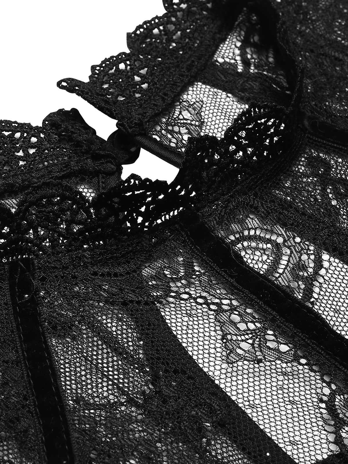Schwarz 1960er Spitze Ärmellos Enges Kleid - Image 4