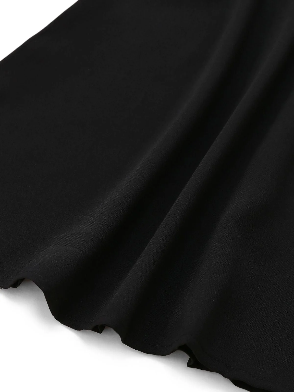 Schwarz 1960er Spitze Kragen Puffärmel Kleid - Image 5