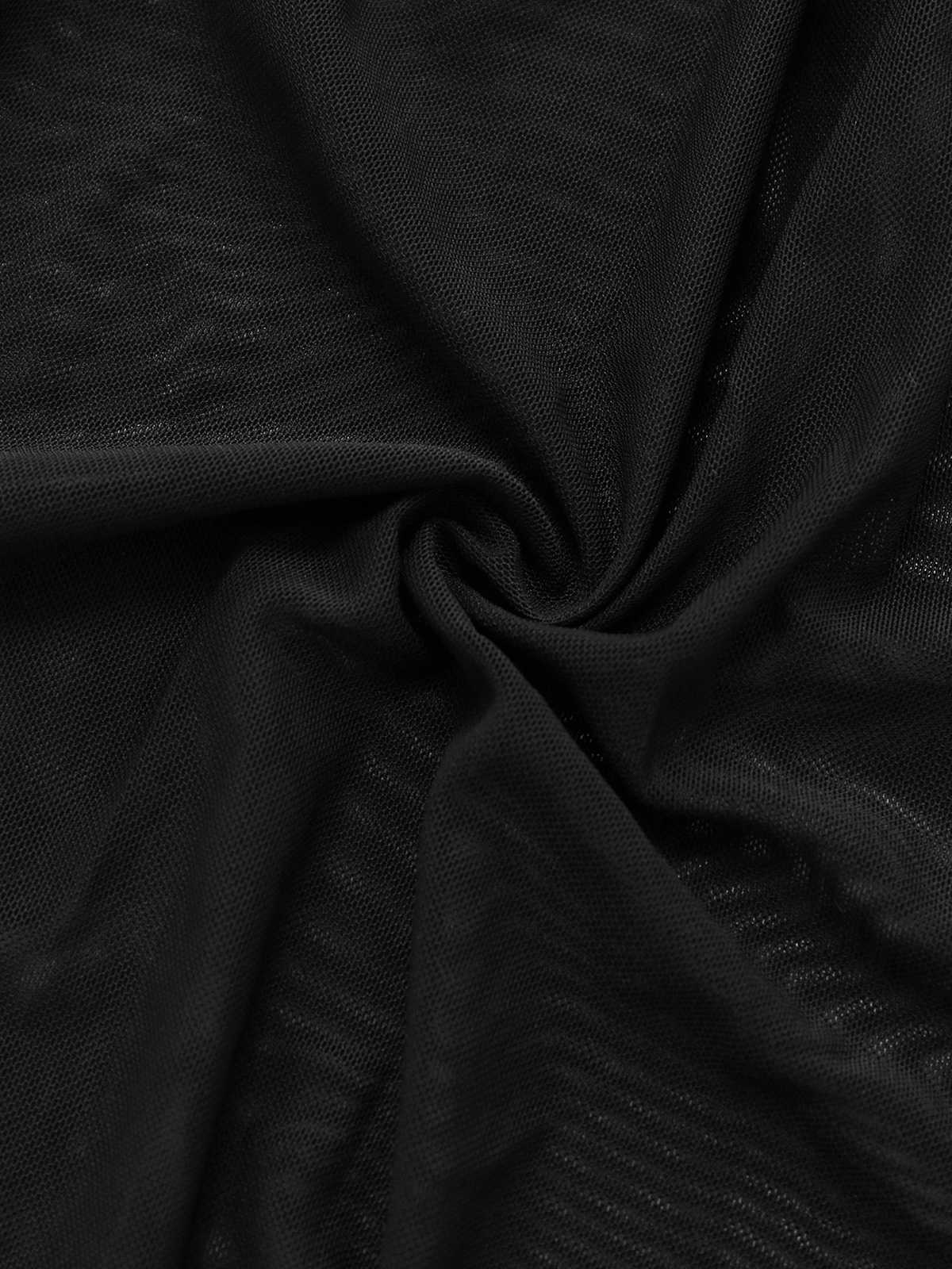 Schwarz 1960er Spitze Sheer Babydoll Dessous Set - Image 6