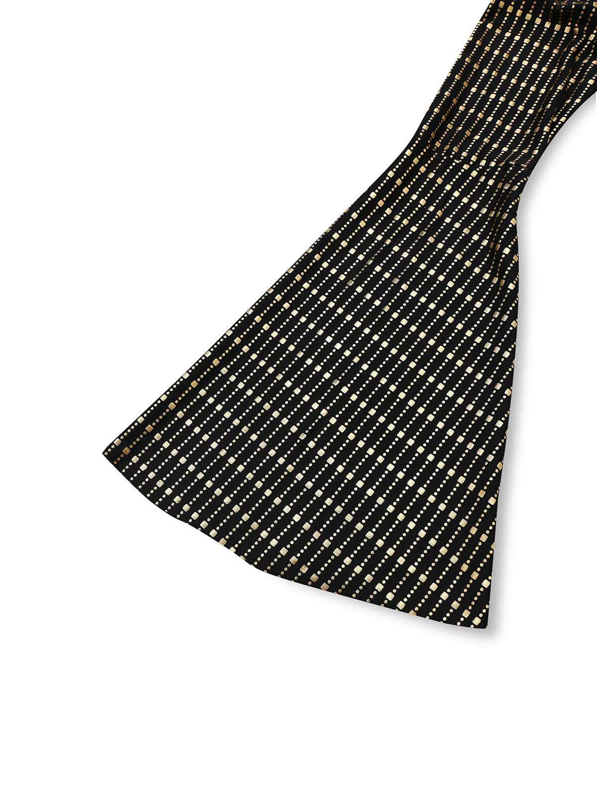 Schwarz 1970er Glockenärmel Sheer Gürtel Disco Kleid - Image 5