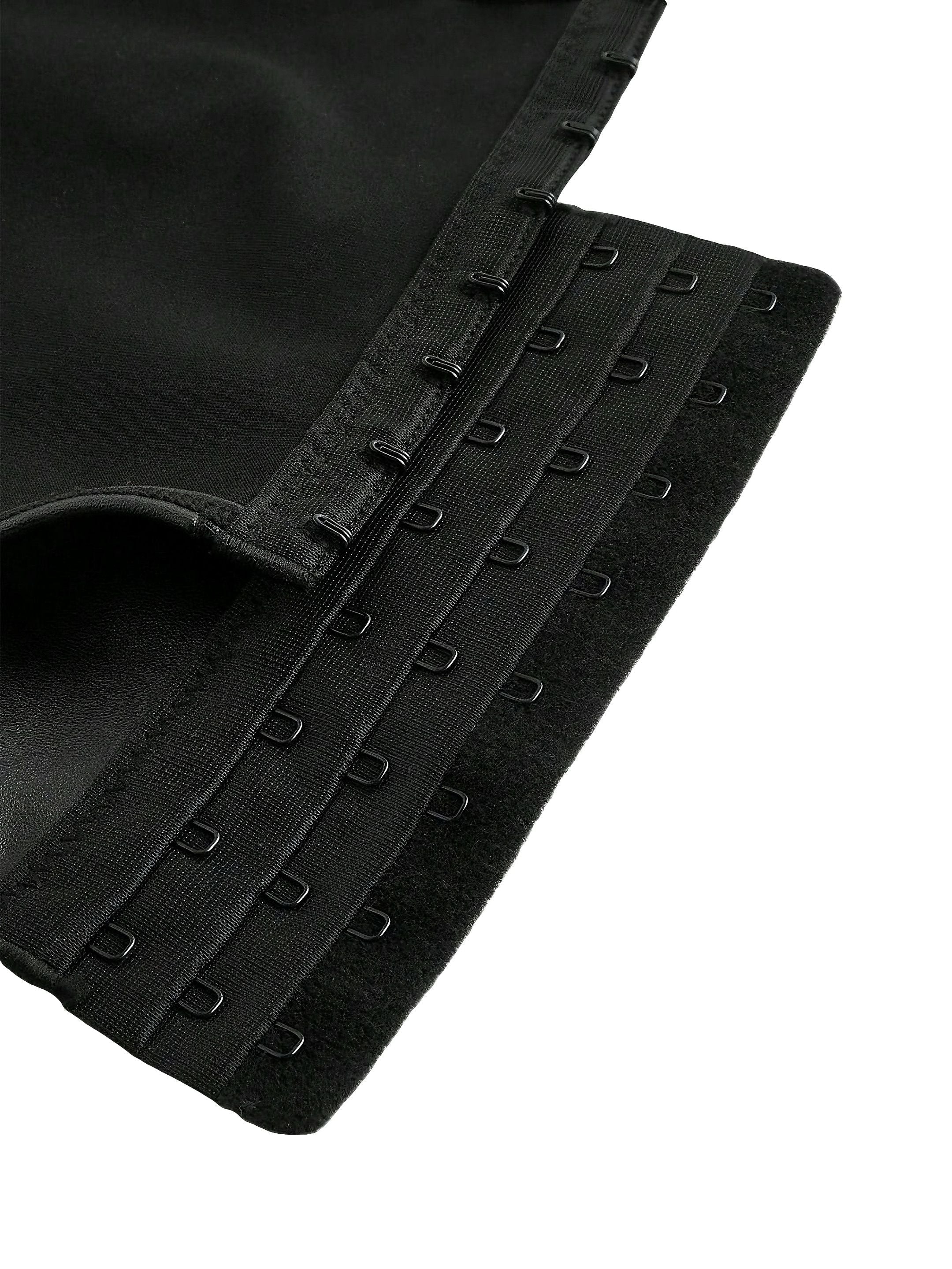 Schwarz 1970er Leder Gothic Fledermausflügel Korsett - Image 4