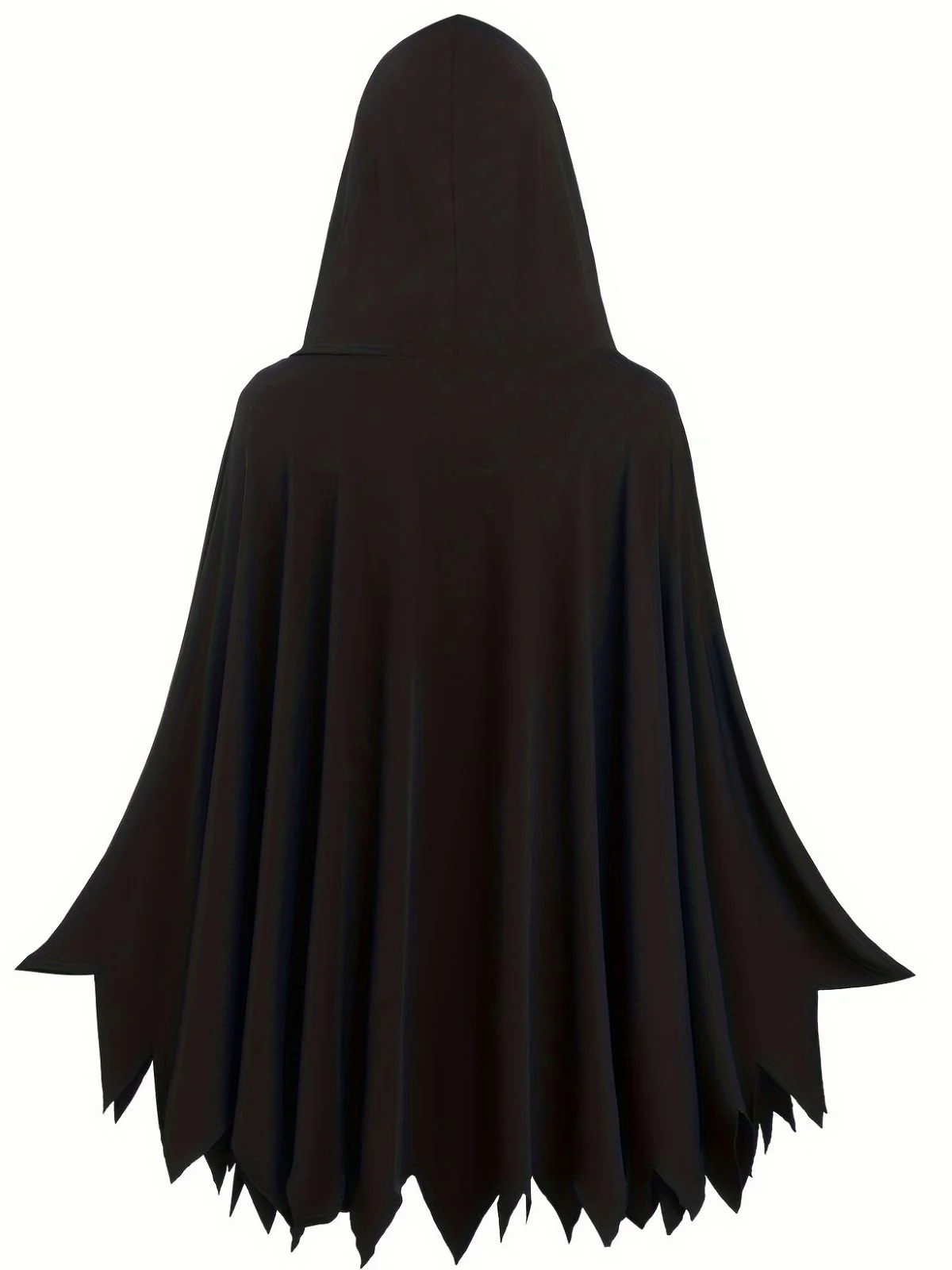 Schwarz 1970er Skeleton Knochen Drucken Cape Mit Kapuze - Image 2