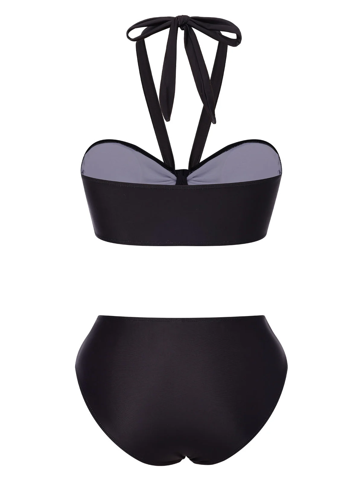 Schwarz 1970er Skeletthand Halter Bikini Set - Image 3