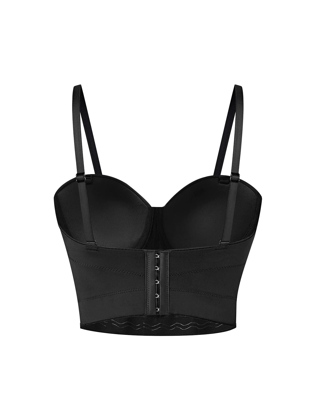 Schwarz 1970er Strassstein Spinnennetz Crop Top - Image 2