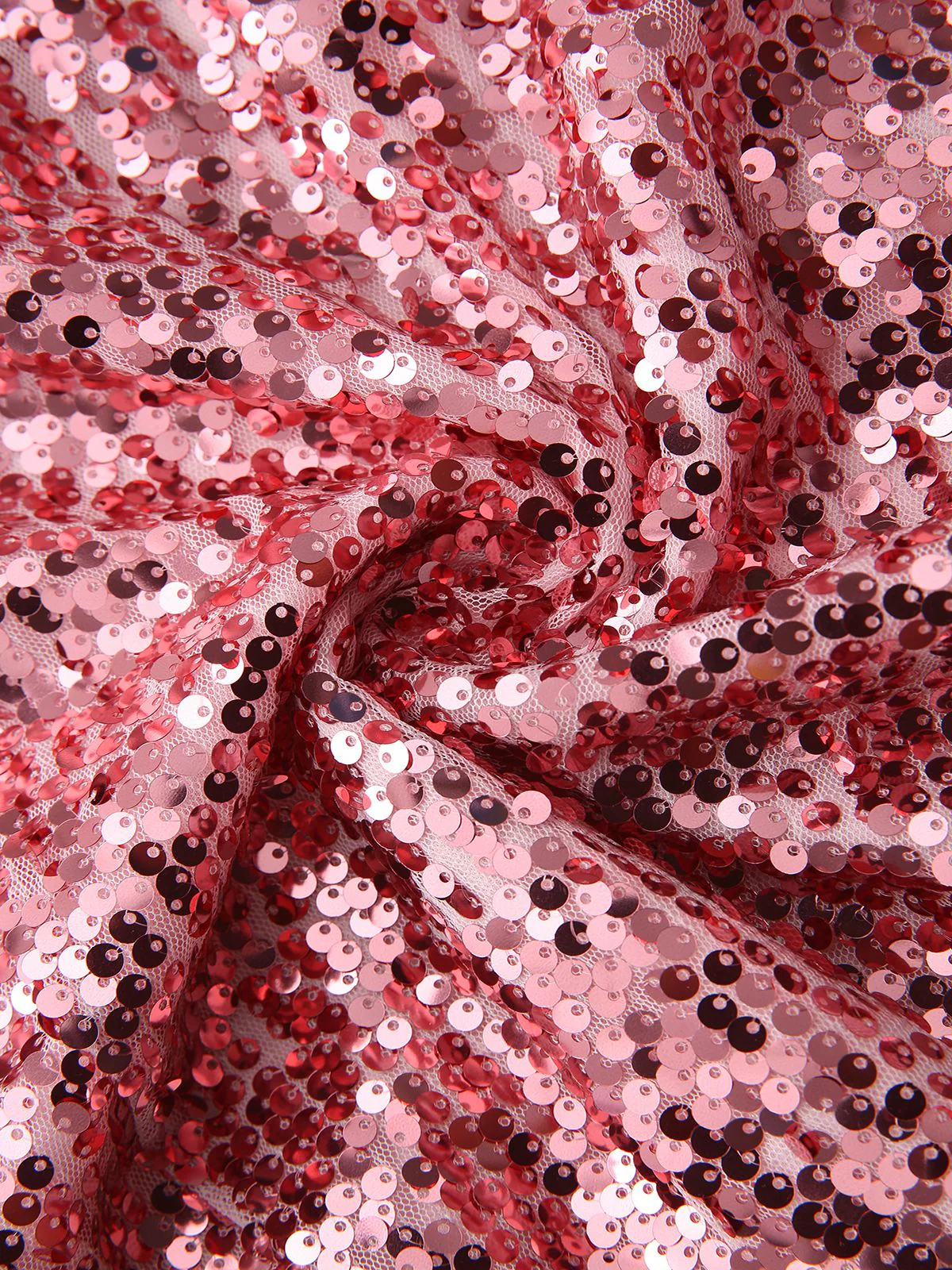 Rosa 1970er V-Ausschnitt Schlagärmel Pailletten Disco Kleid - Image 6