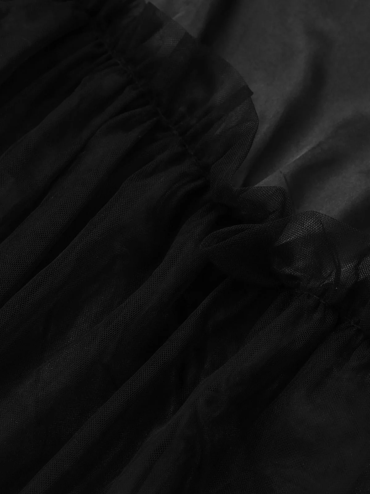 Schwarz 1980er Halloween Netz Patchwork Kleid Mit Cape - Image 5