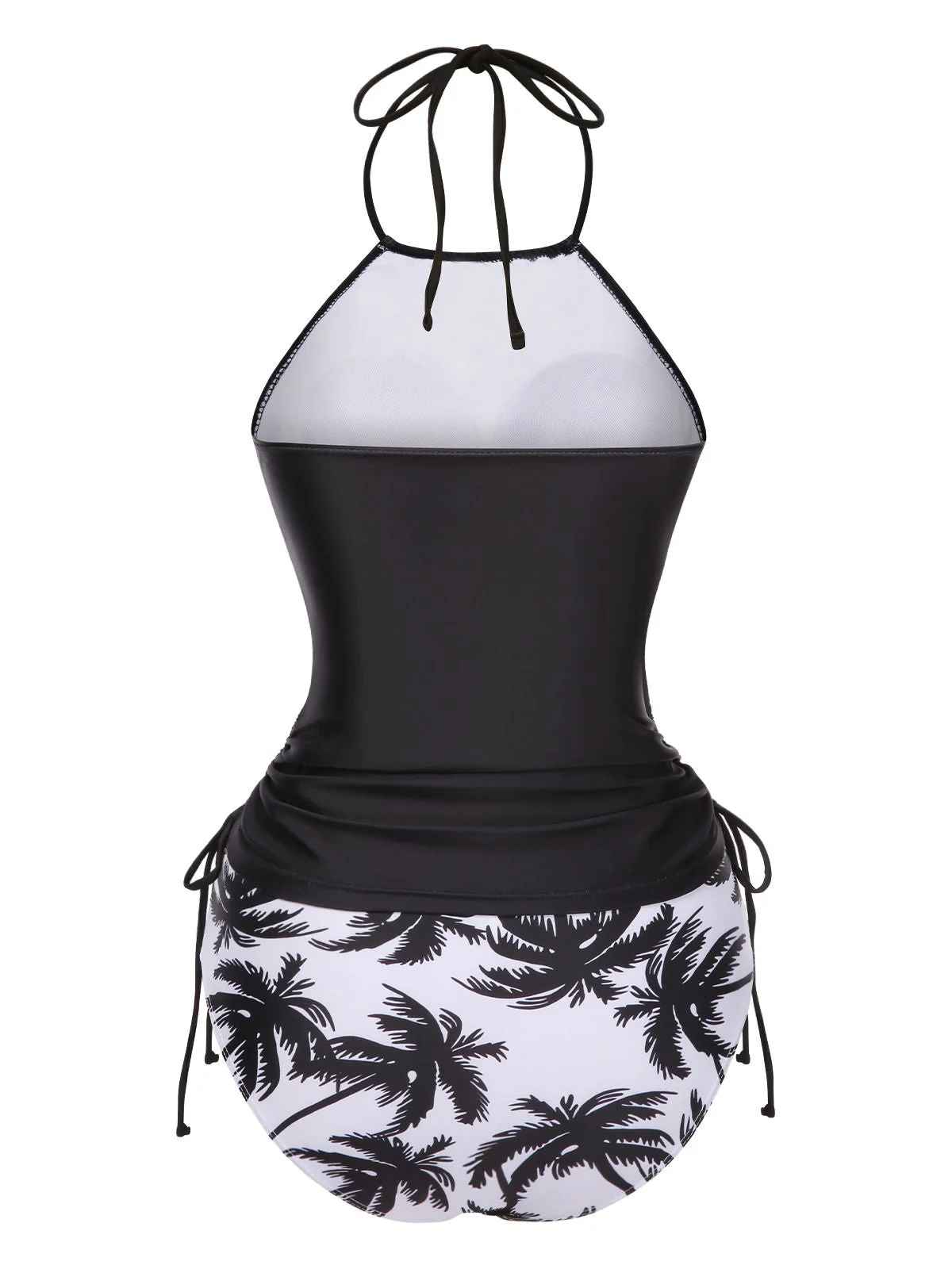 Schwarz 1980er Punk Halter Skeleton Strand Bikini Set - Image 2