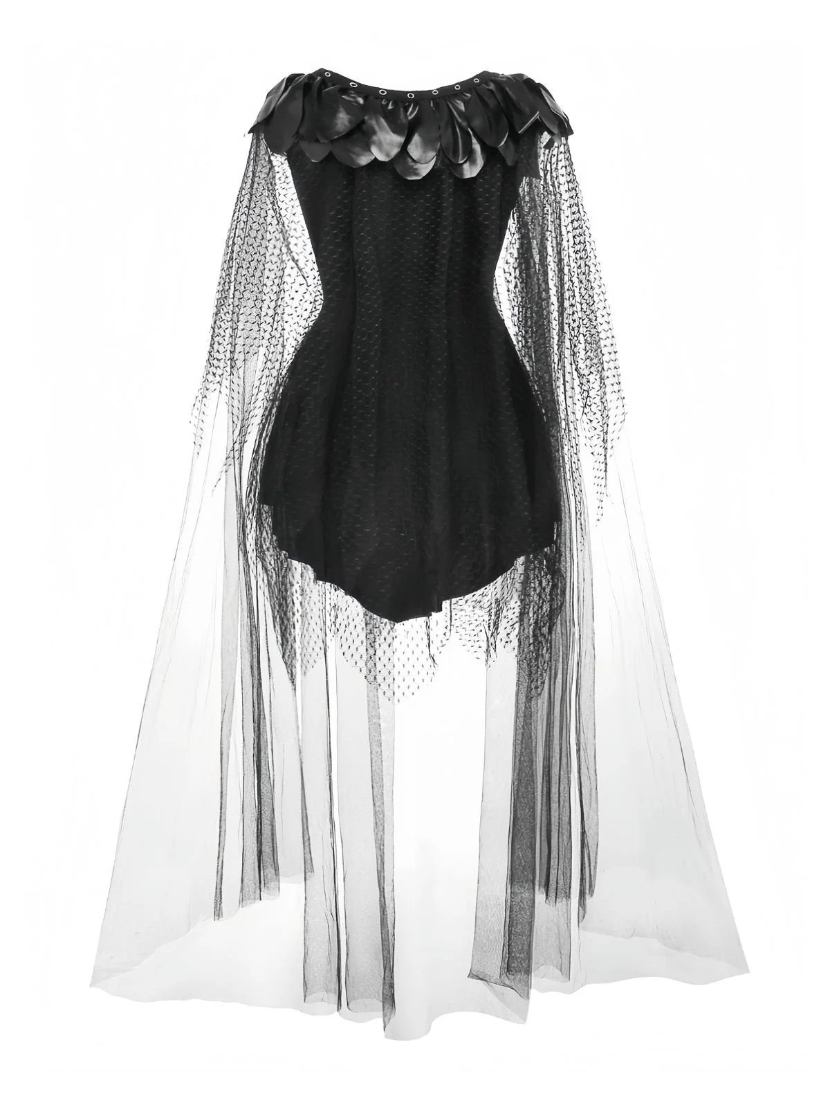 Schwarz 1980er Punk Teufel Schläger Netz Kleid - Image 3