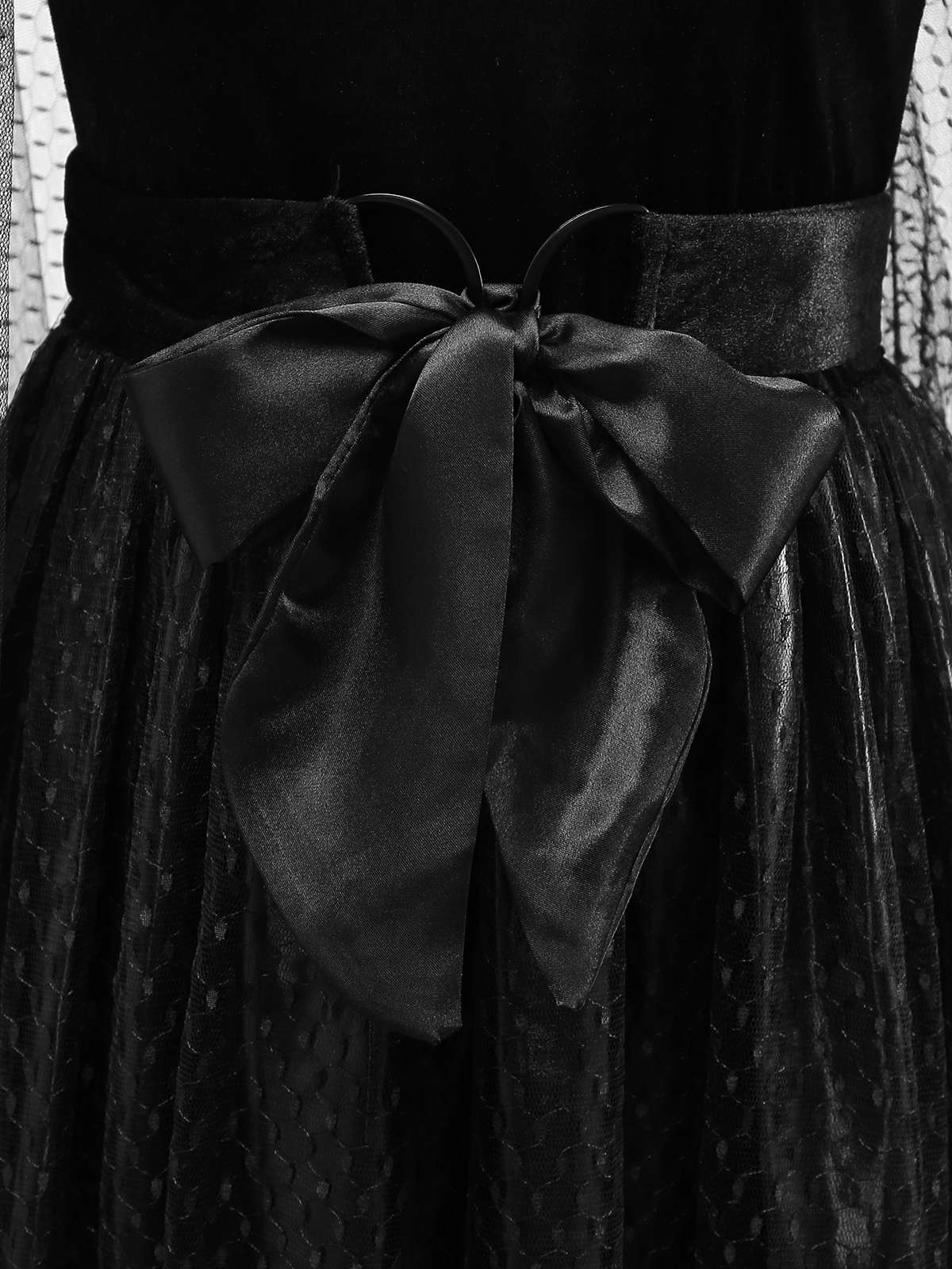 Schwarz 1980er Punk Teufel Schläger Netz Kleid - Image 6