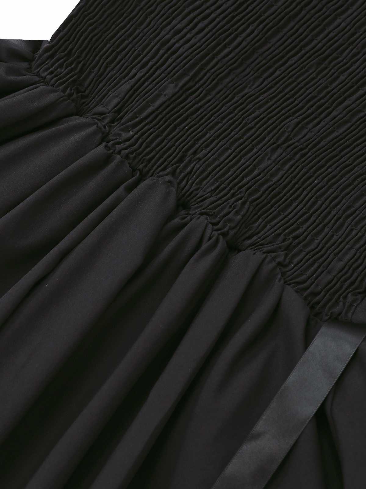 Schwarz 1980er Punk Trägerlos Spitze Gothic Korsett Kleid - Image 3