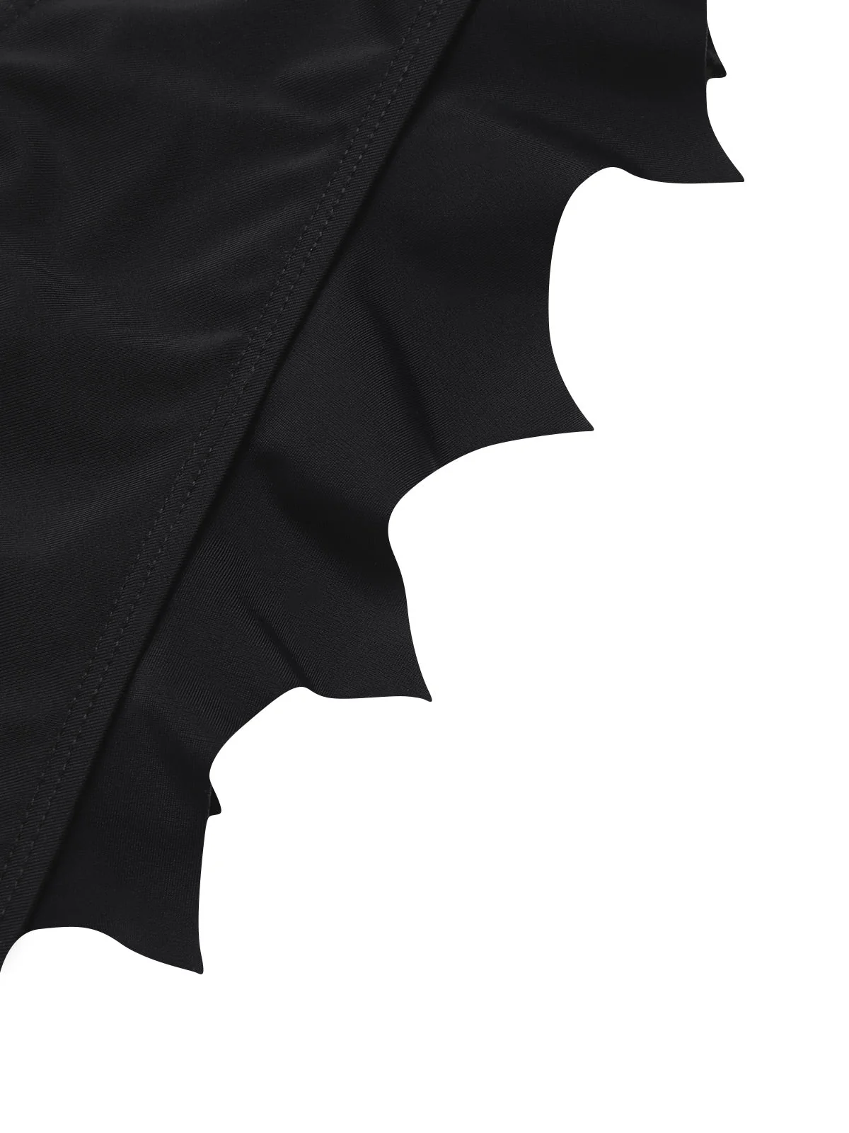 [Vorverkauf] Schwarz 1980er Solide Gothic Fledermausflügel Bikini Set - Image 8