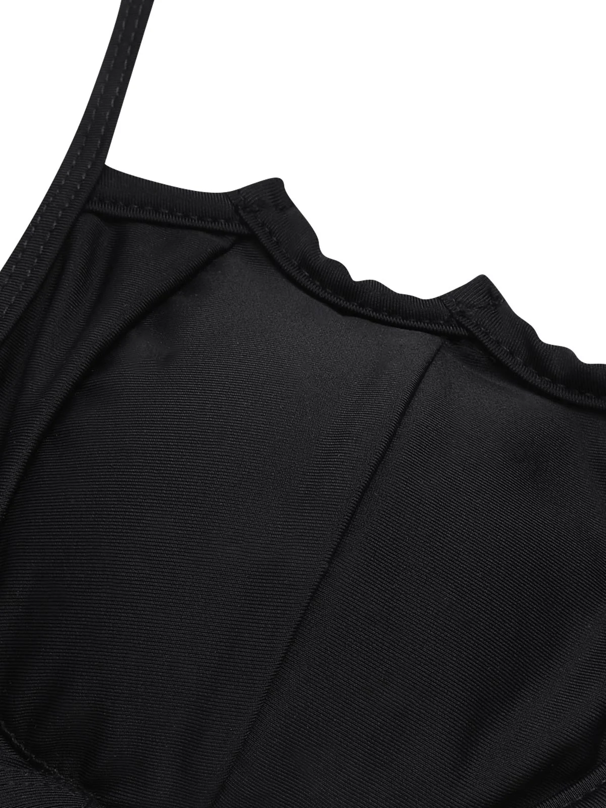 [Vorverkauf] Schwarz 1980er Solide Gothic Fledermausflügel Bikini Set - Image 6