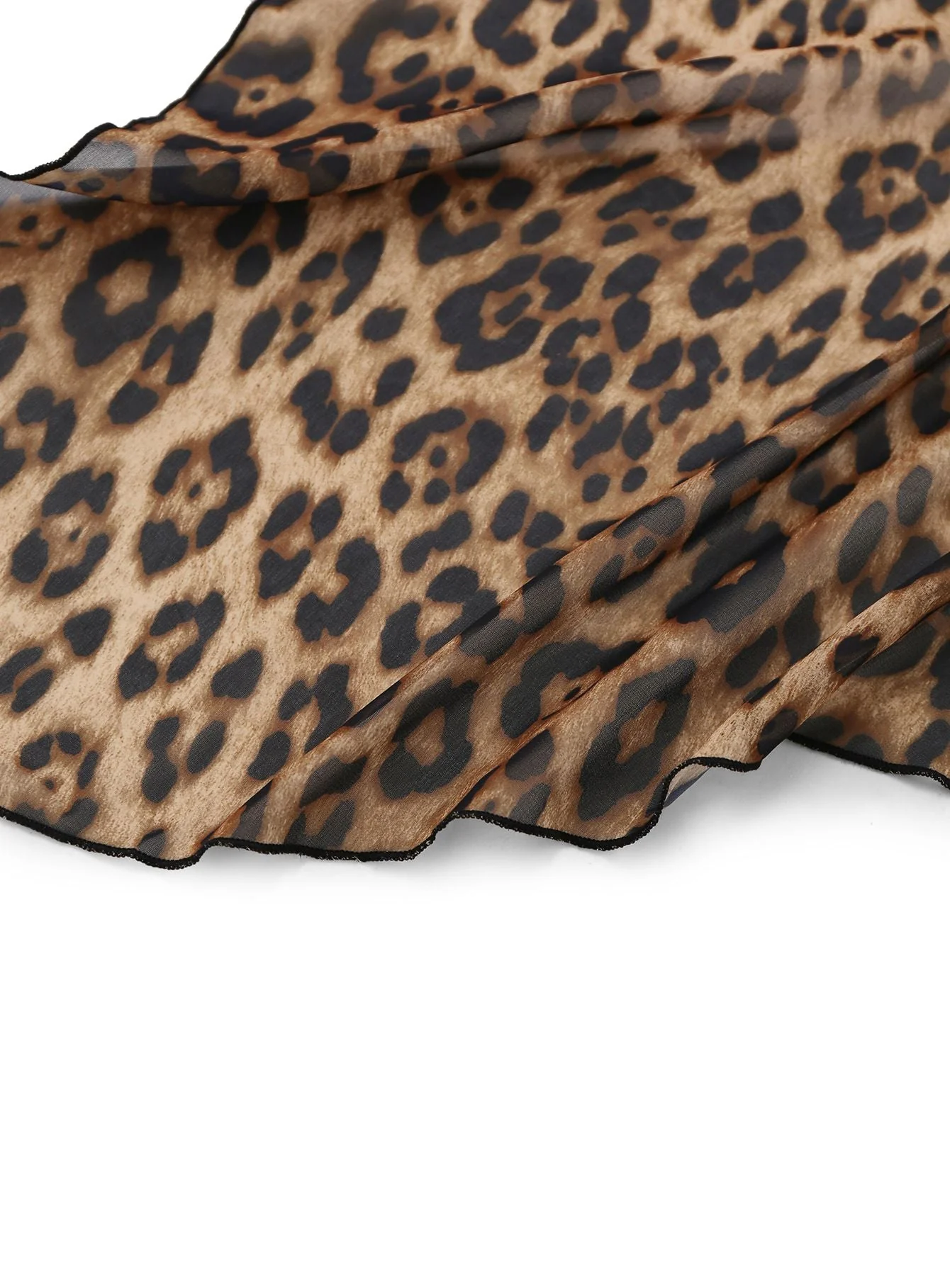Schwarz 1980er Spitze Leopard Druck Asymmetrisch Kleid - Image 5