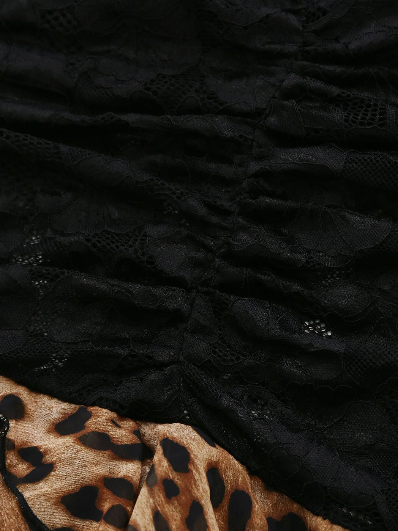 Schwarz 1980er Spitze Leopard Druck Asymmetrisch Kleid - Image 6