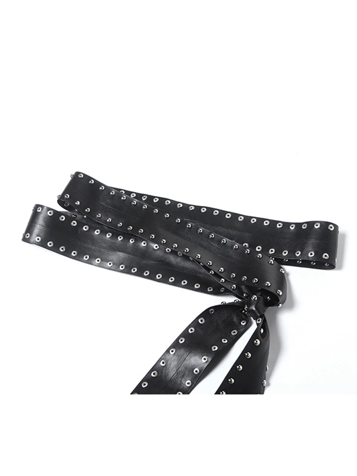 Schwarz 1980er Steampunk Schlag Niet Hose - Image 6