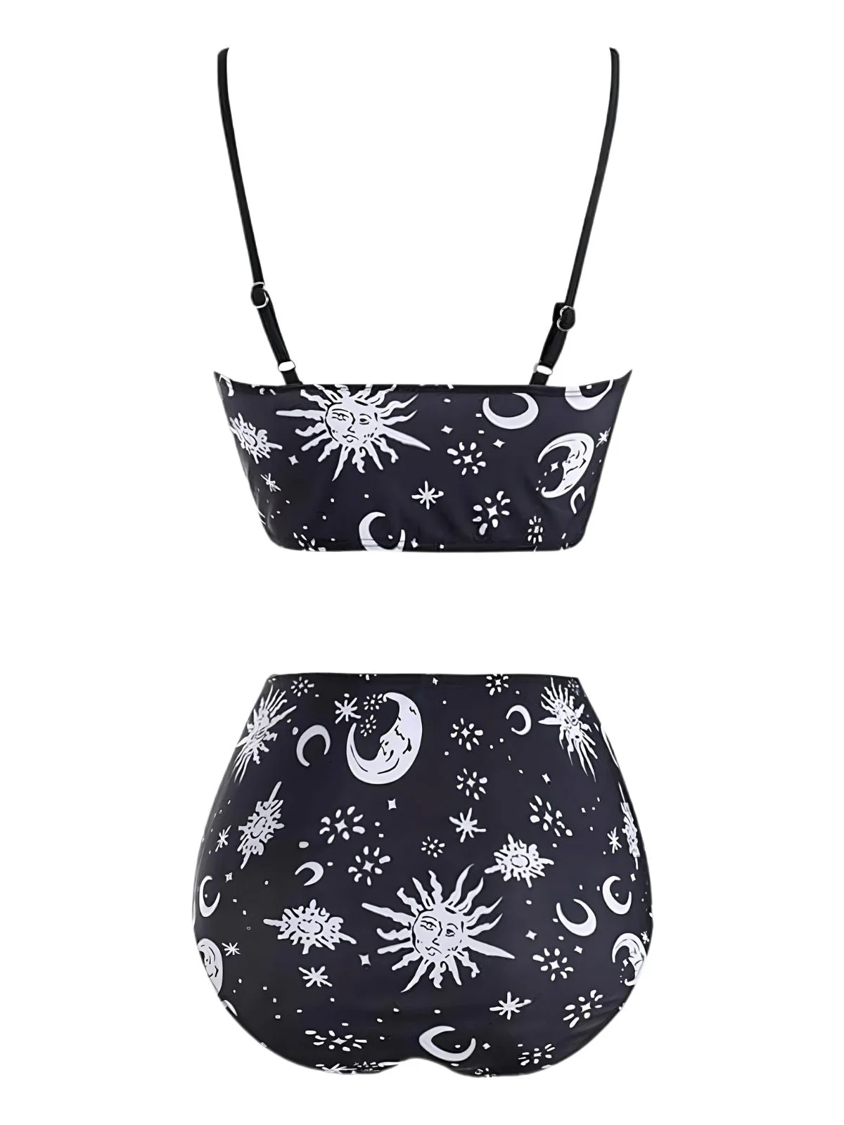 Schwarz 1980er Träger Galaxie-Druck Gothic Bikini Set - Image 2