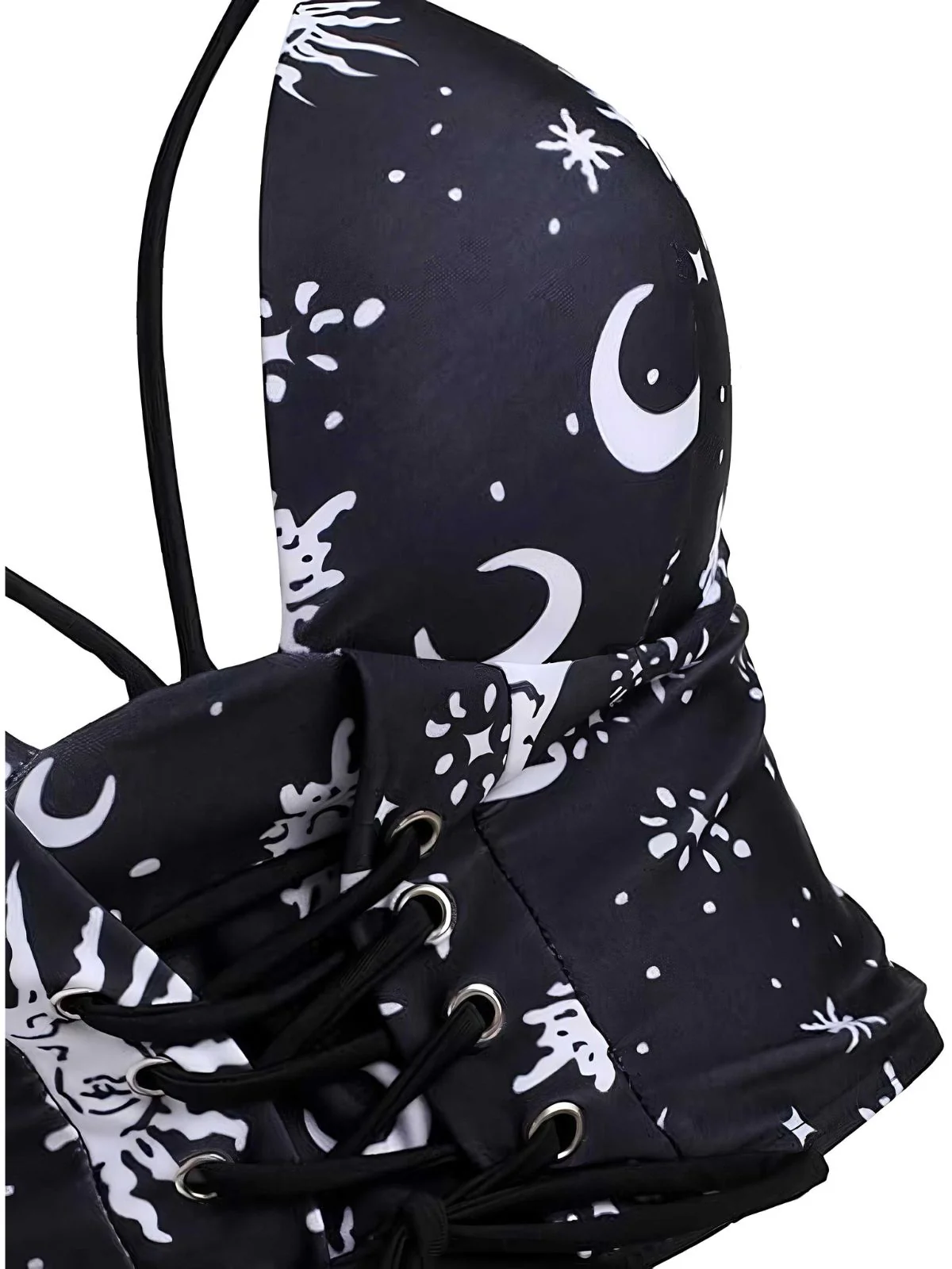 Schwarz 1980er Träger Galaxie-Druck Gothic Bikini Set - Image 3